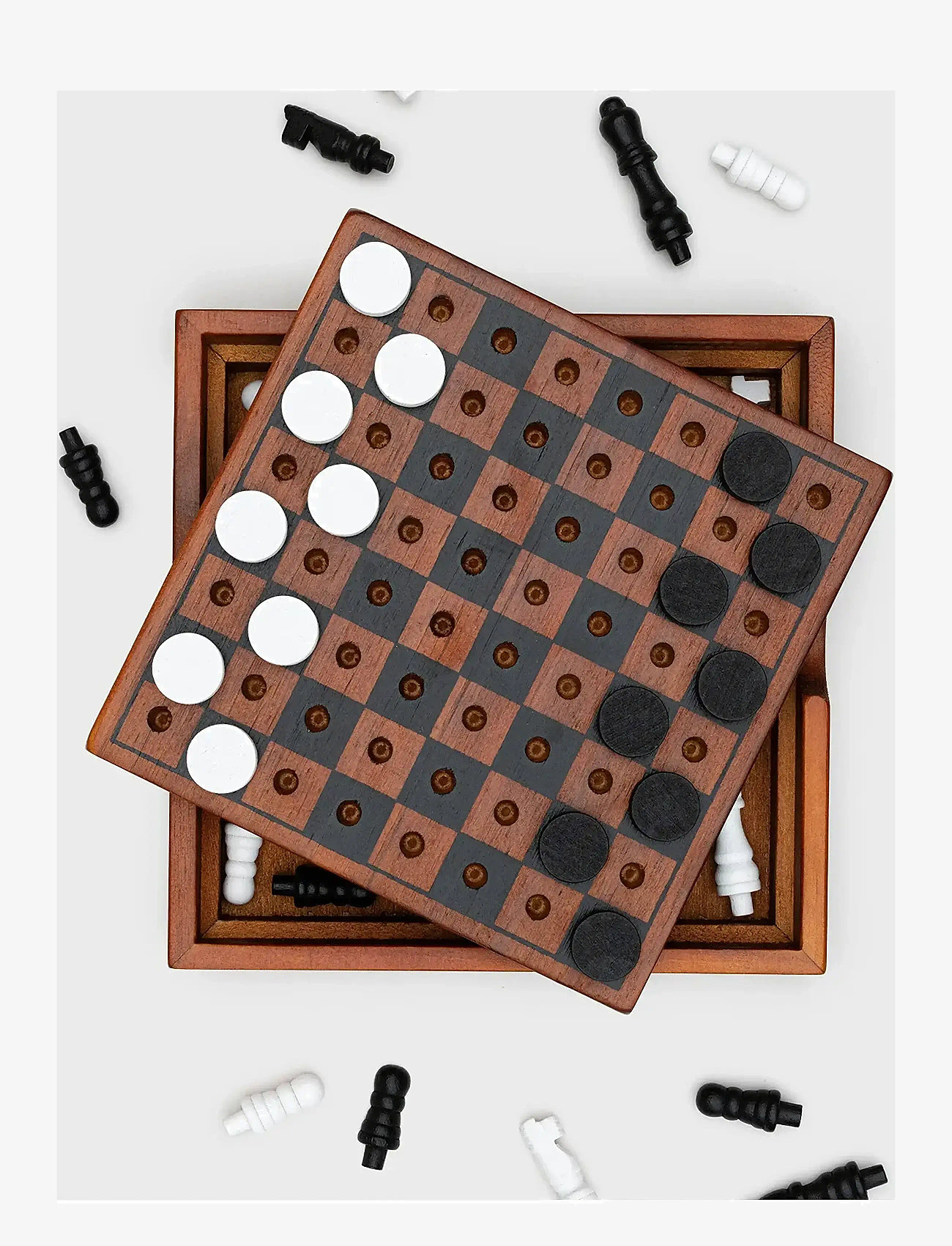 Iron & Glory - Wooden Game Chess & Checker - osta hinna alusel - brown - 4