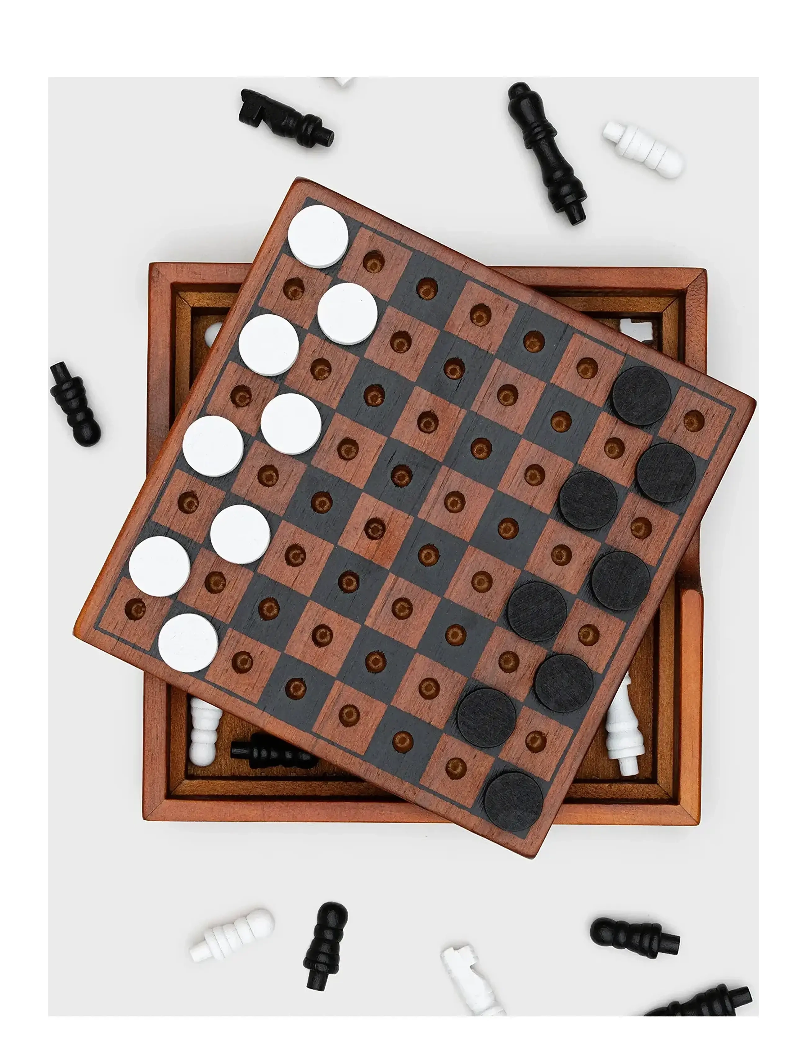 Iron & Glory - Puupeli Shakki & Dame - osta hinnan perusteella - brown - 4