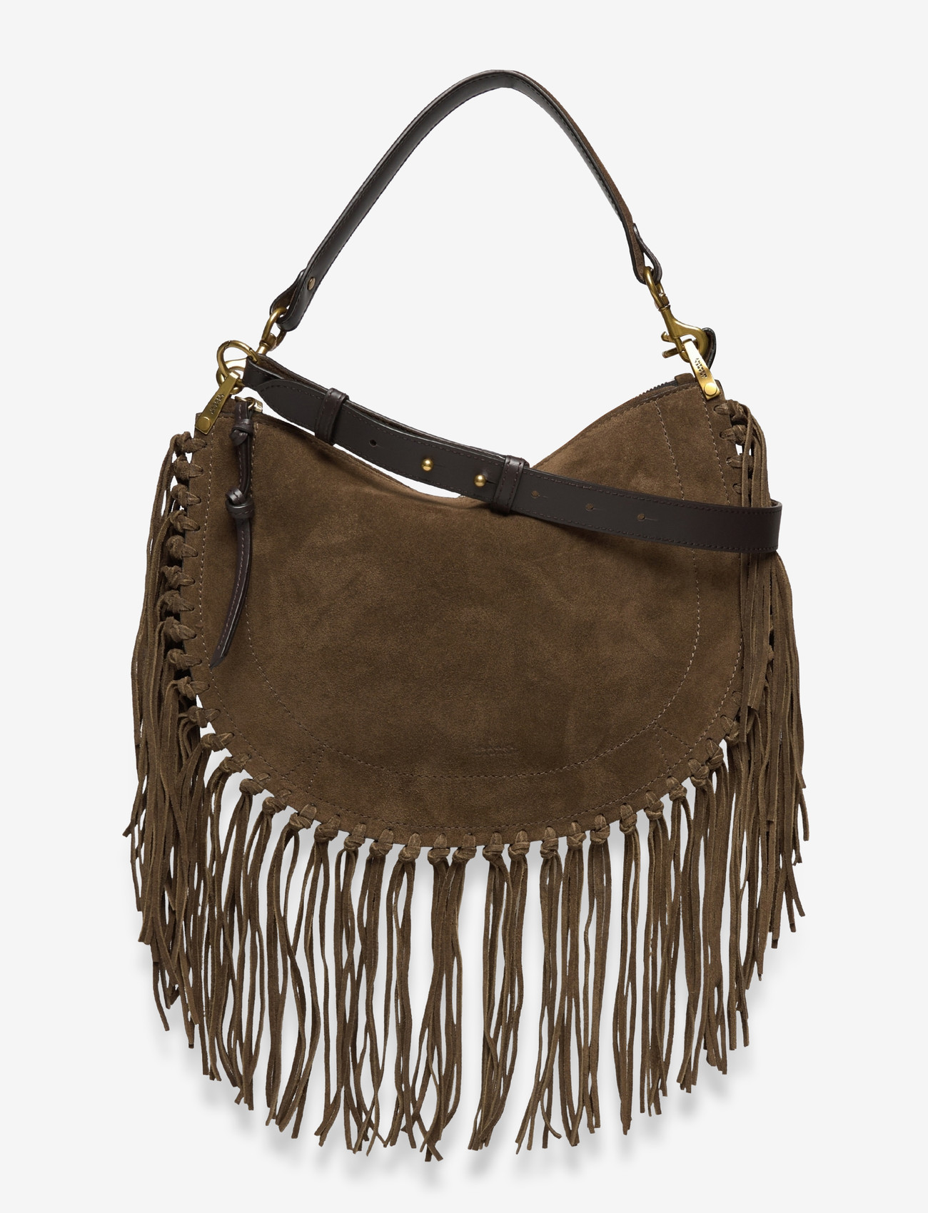 Isabel Marant - Oskan Moon leather shoulder bag - fashion trends - brown - 0