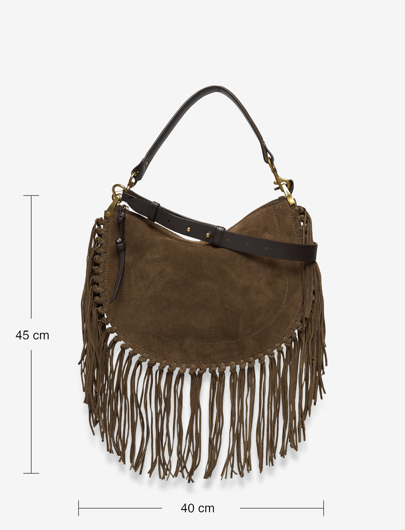 Isabel Marant - Oskan Moon leather shoulder bag - fashion trends - brown - 3