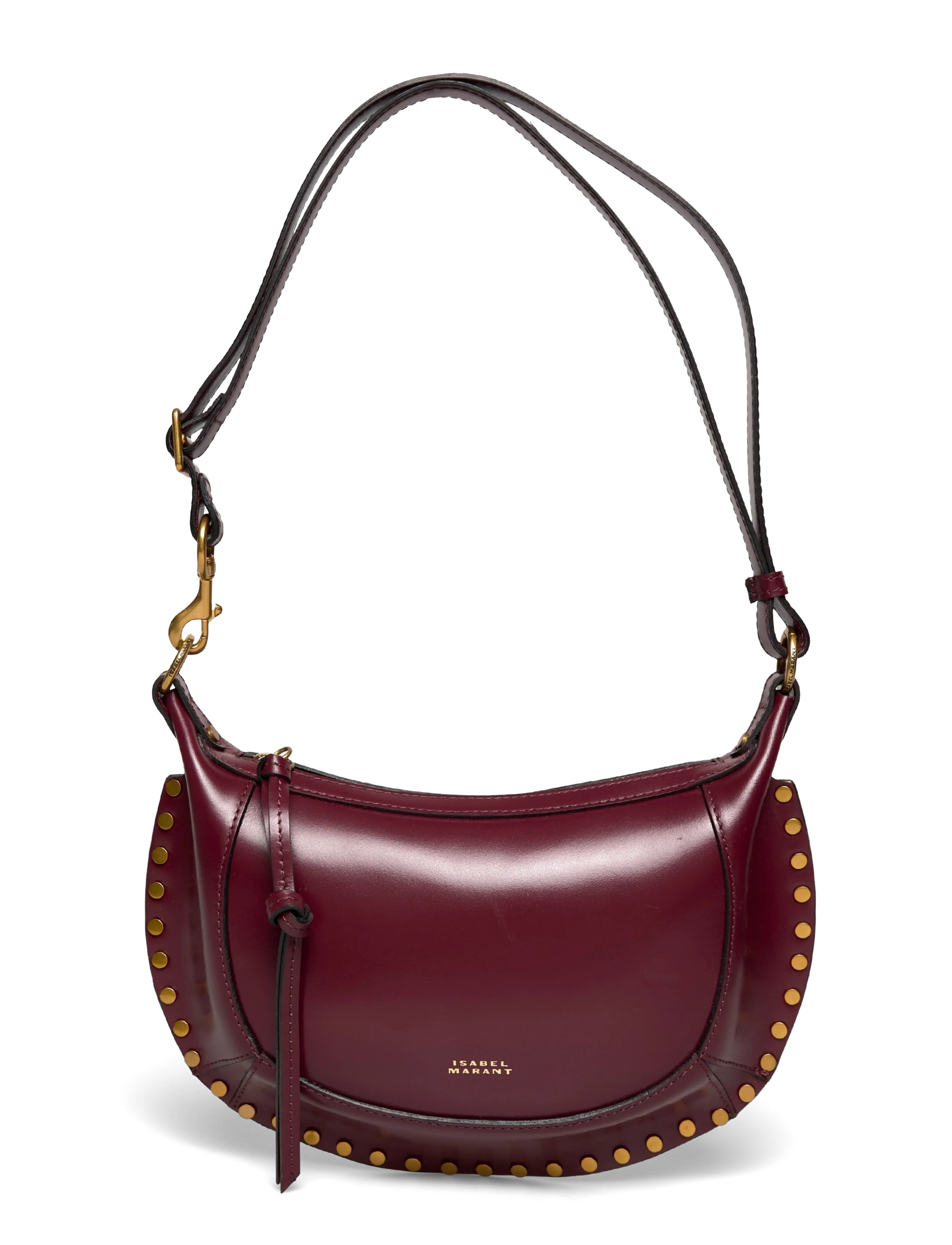 Isabel Marant Oskan Moon leather shoulder bag - Bags - RED / burgundy