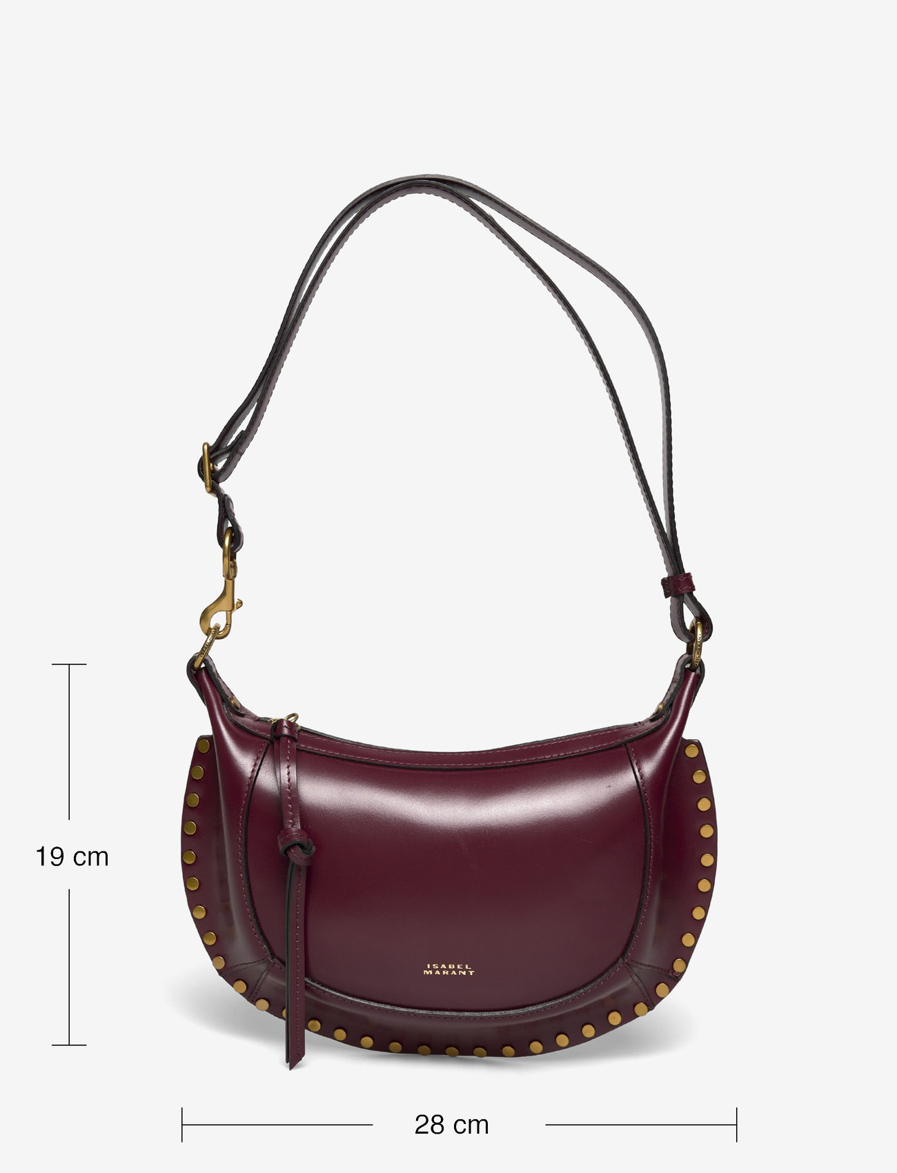 Isabel Marant - Oskan Moon leather shoulder bag - plecu somas - red - 3