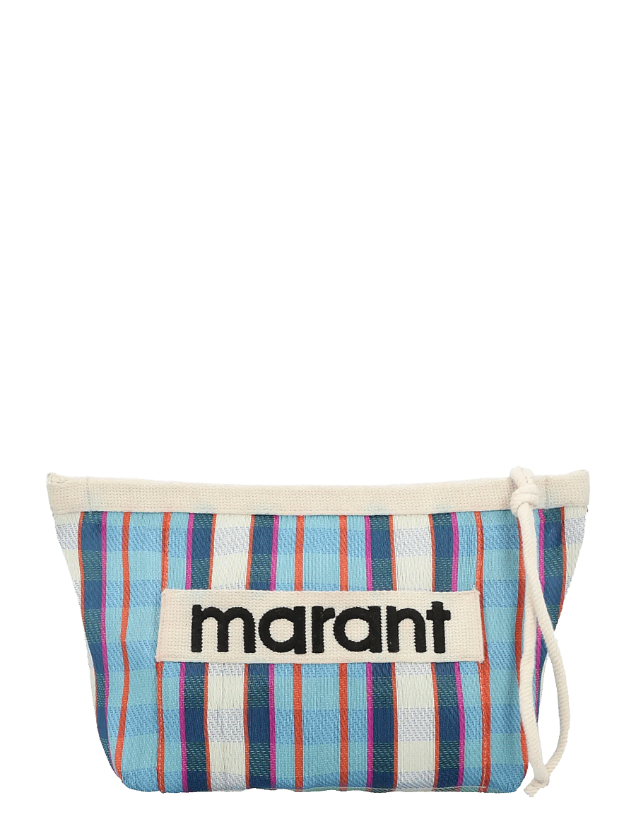 Isabel Marant - Powden Striped Pouch - toilettenartikel - green - 0