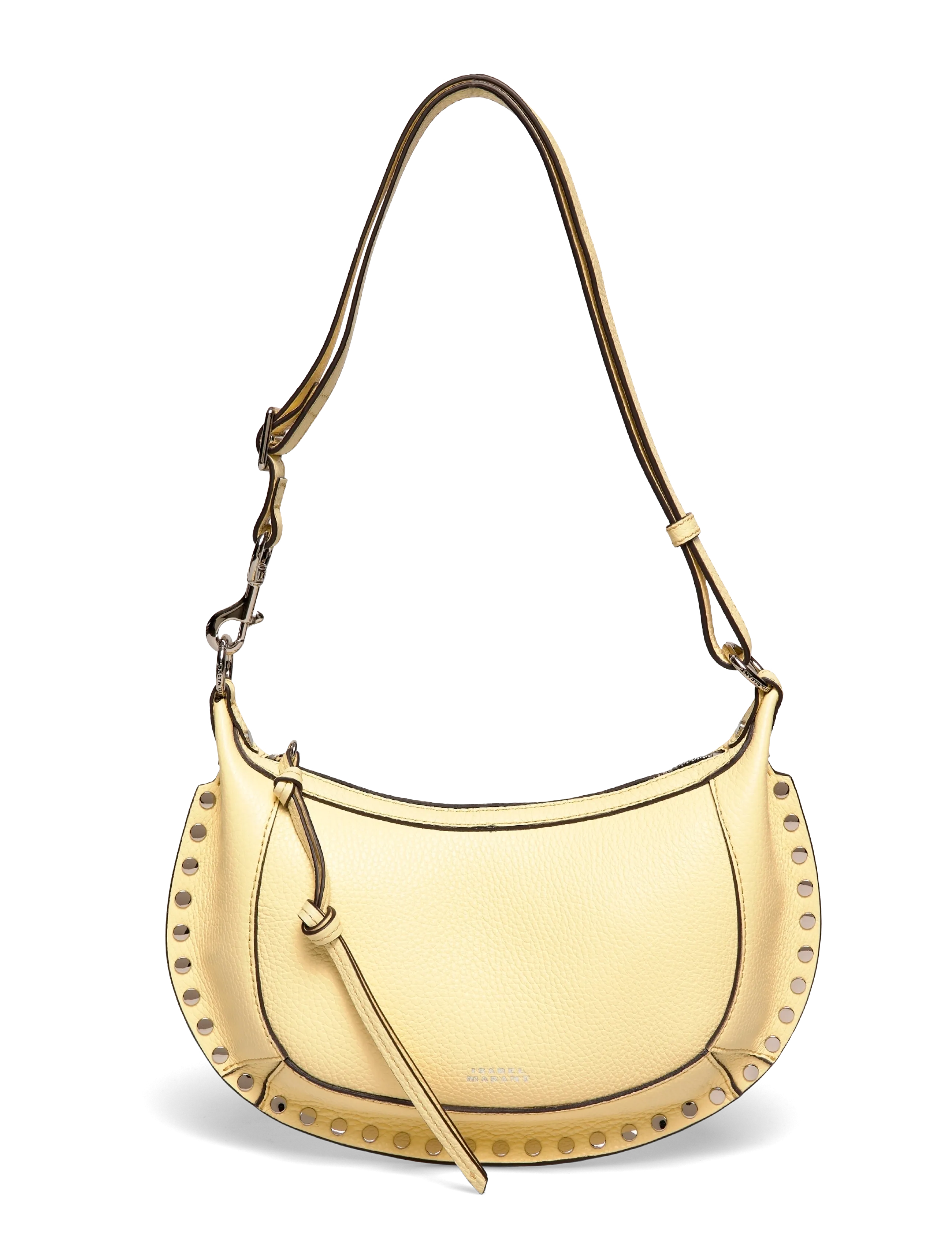 Isabel Marant Oskan Moon leather shoulder bag - Õlakotid - BEIGE / yellow