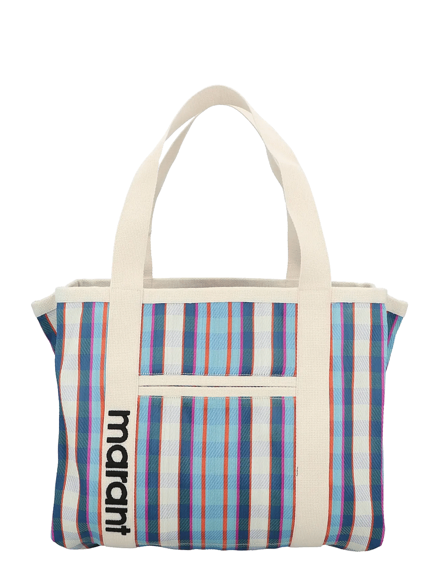 Isabel Marant - Darwen Striped Nylon Shopper Tote - shopper - green - 0