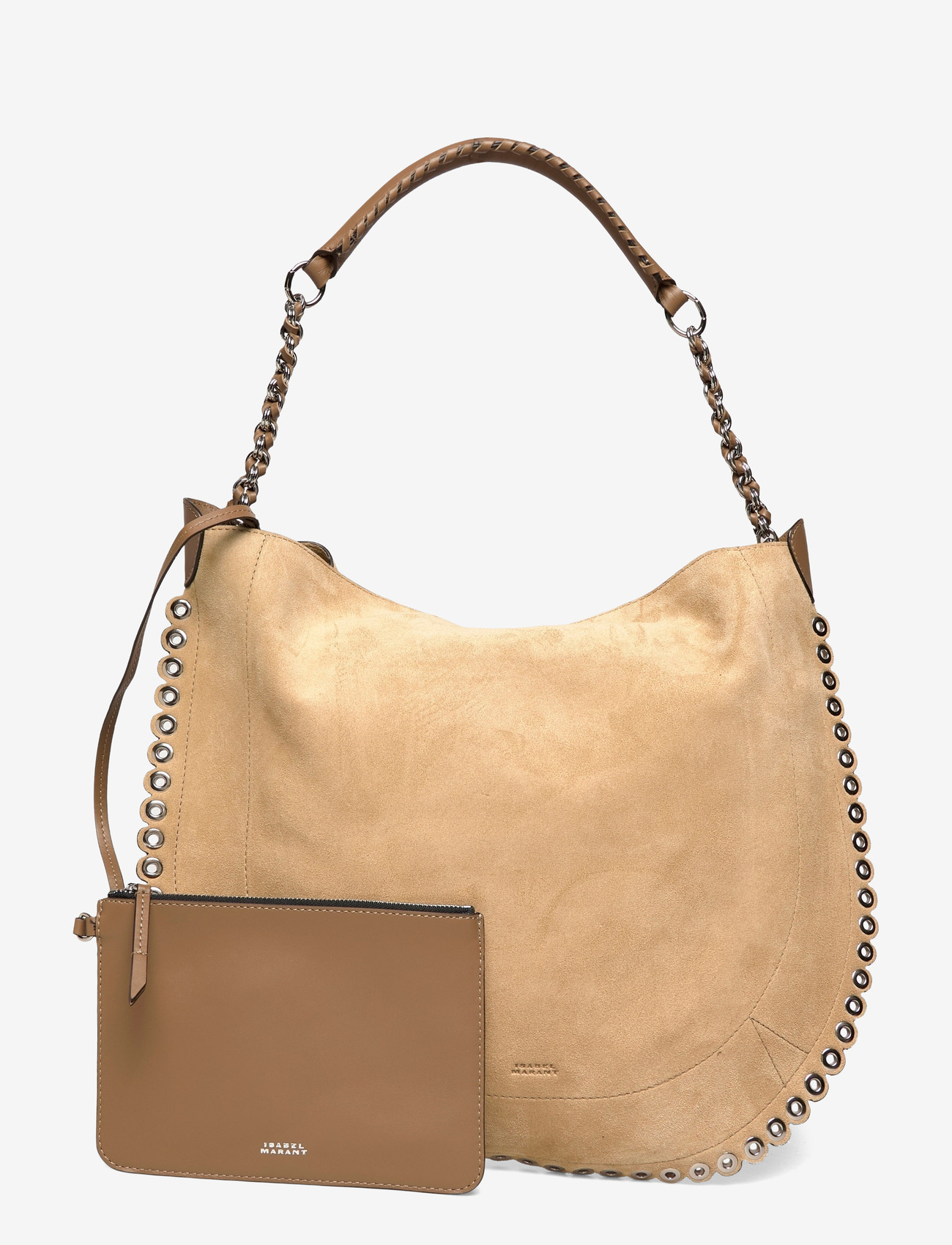 Isabel Marant - Oskan Hobo Soft Shoulder Bag - skuldertasker - beige - 0