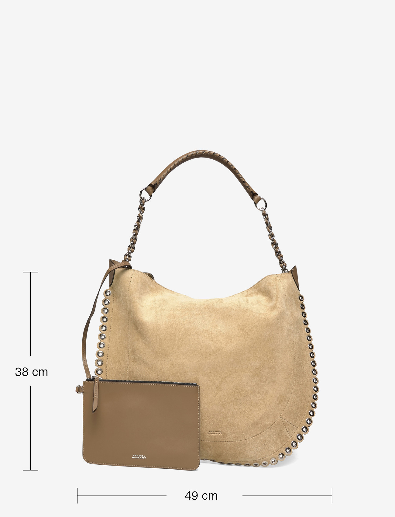Isabel Marant - Oskan Hobo Soft Shoulder Bag - skuldertasker - beige - 3