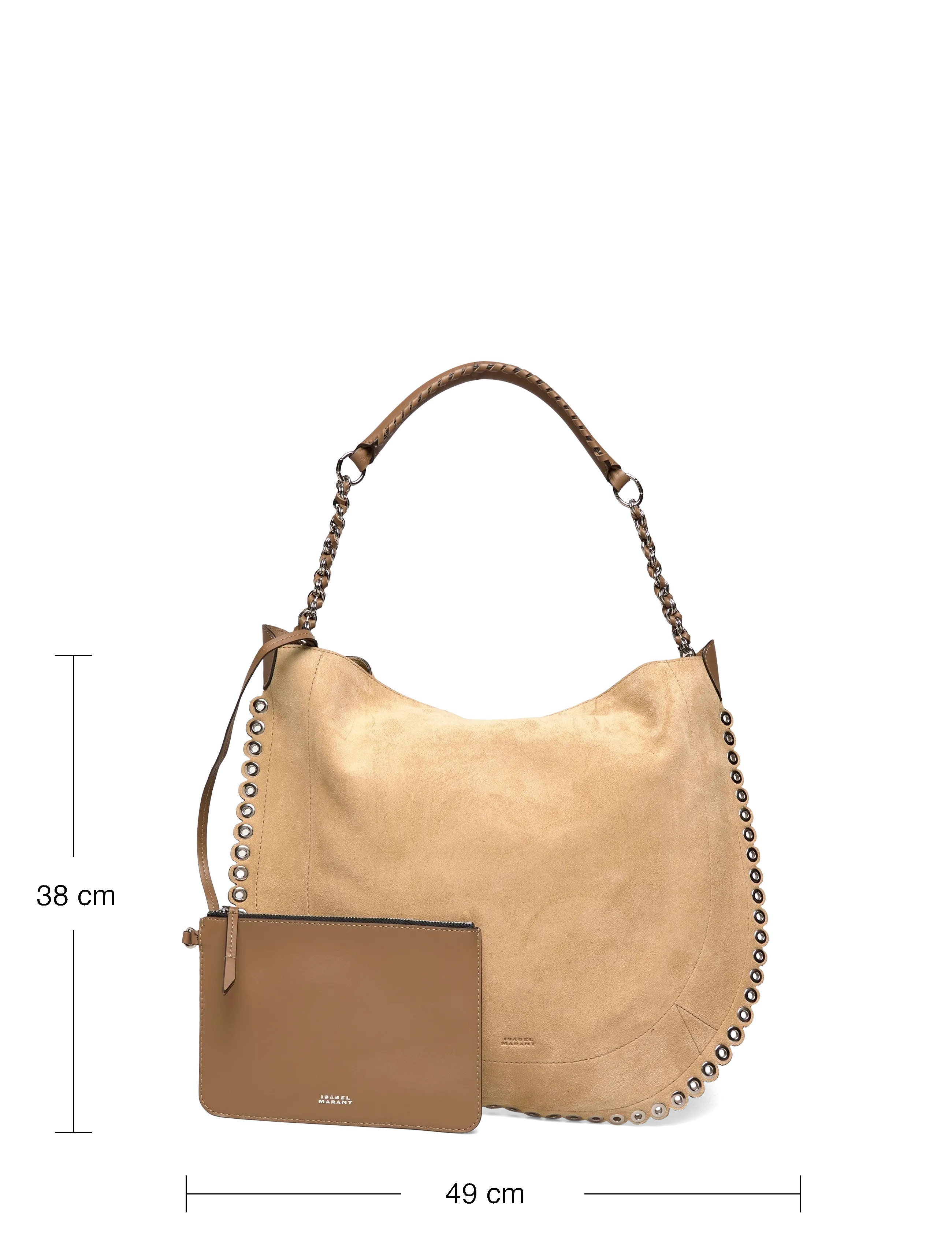 Isabel Marant - Oskan Hobo Soft Shoulder Bag - shoulder bags - beige - 3