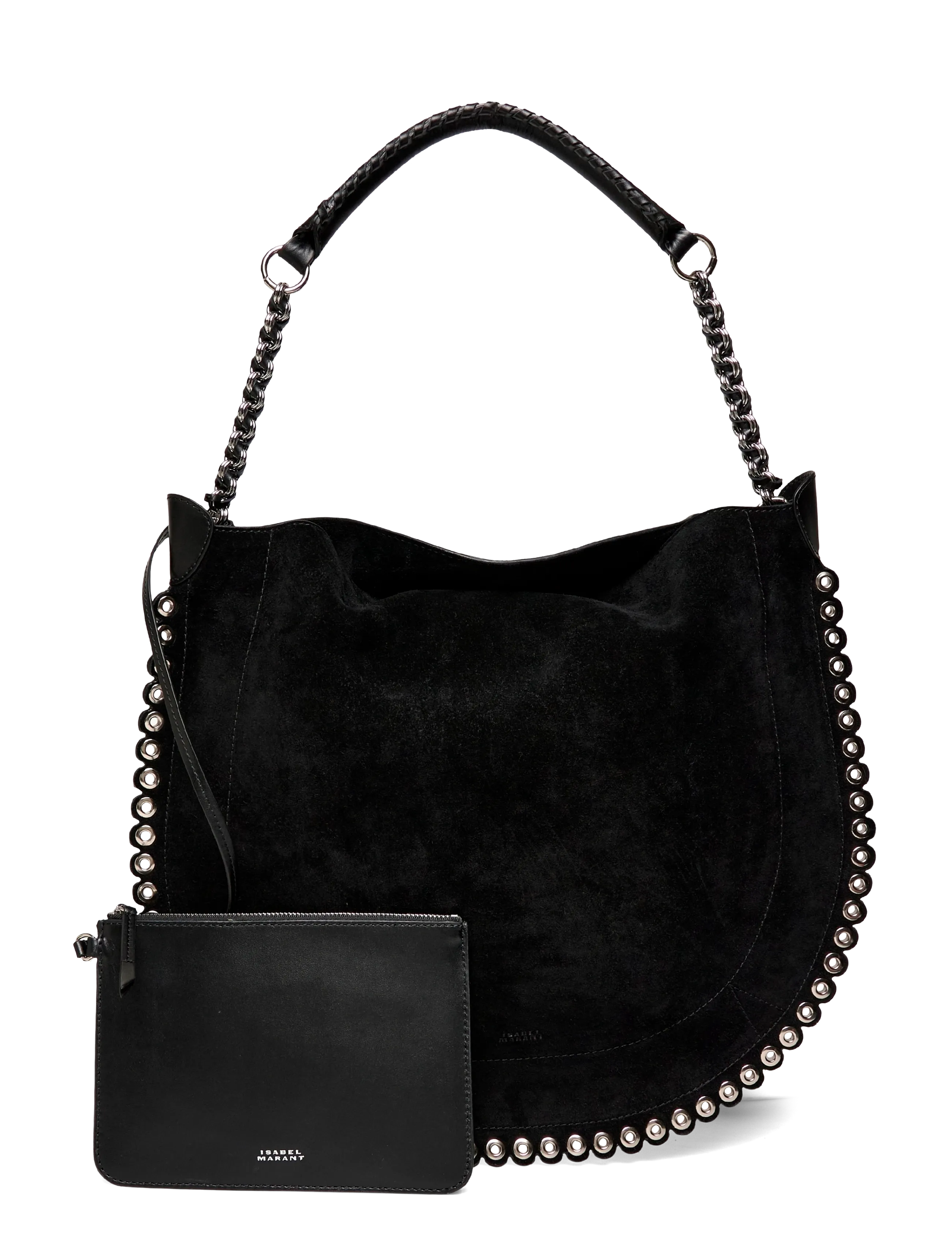 Isabel Marant Oskan Suede Hobo Bag, One Size, Black, Tasker > Små Skuldertasker-Crossbody-Tasker, Dame