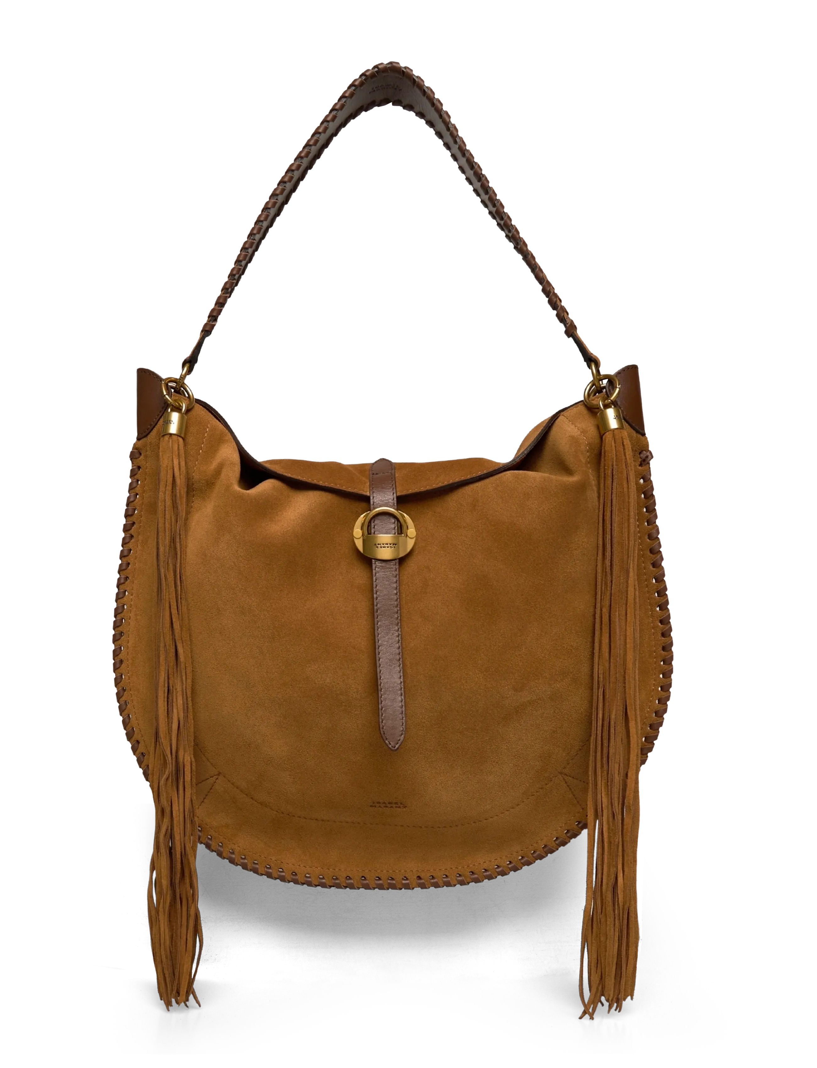 Isabel Marant Oskan Hobo Soft Bag, Kvinder, Frynset Hobo Taske, Brun, Str: ONE SIZE