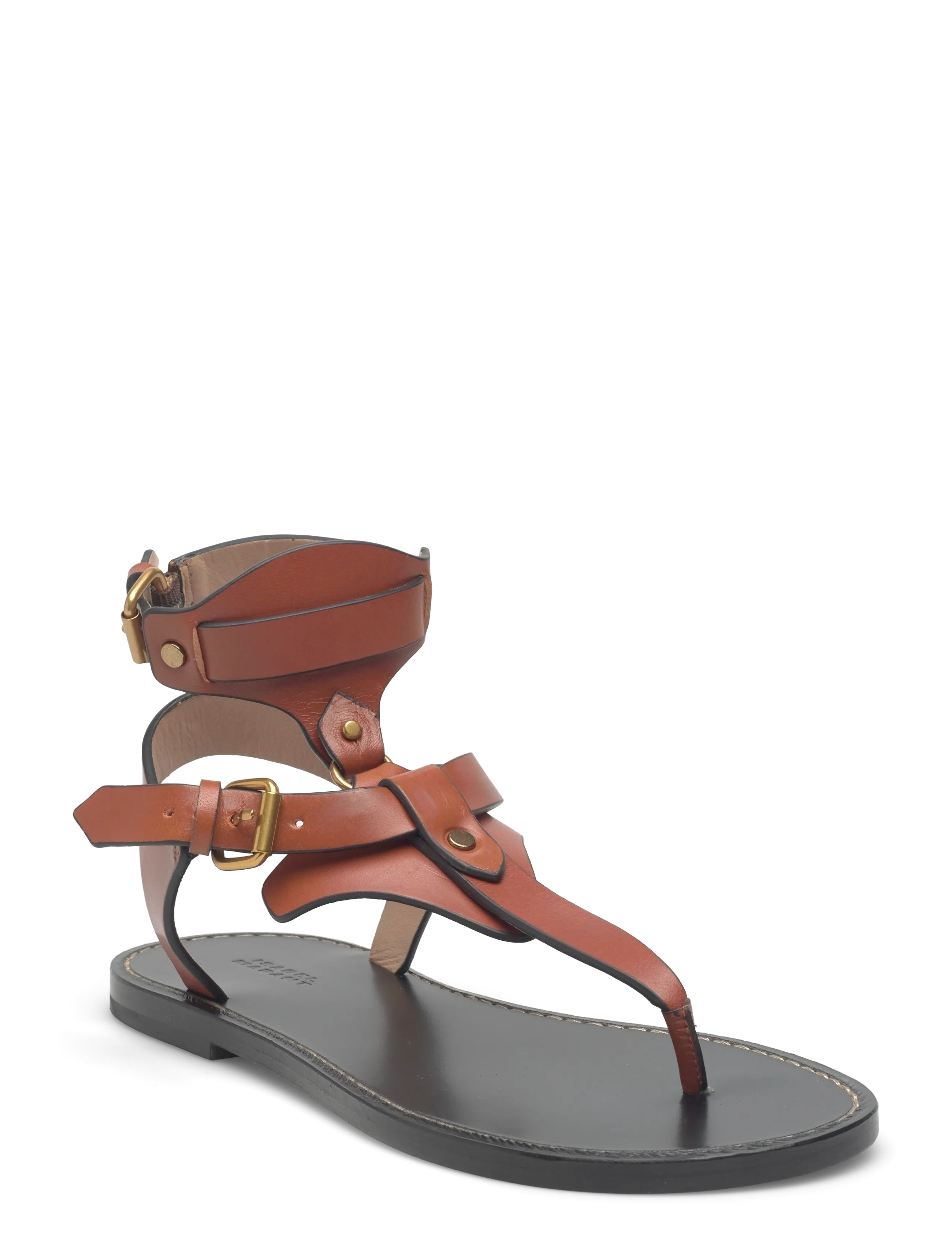 Isabel Marant Eveena Leather Sandals, Kvinder, Gladiator Sandaler, Brun, Str: 38