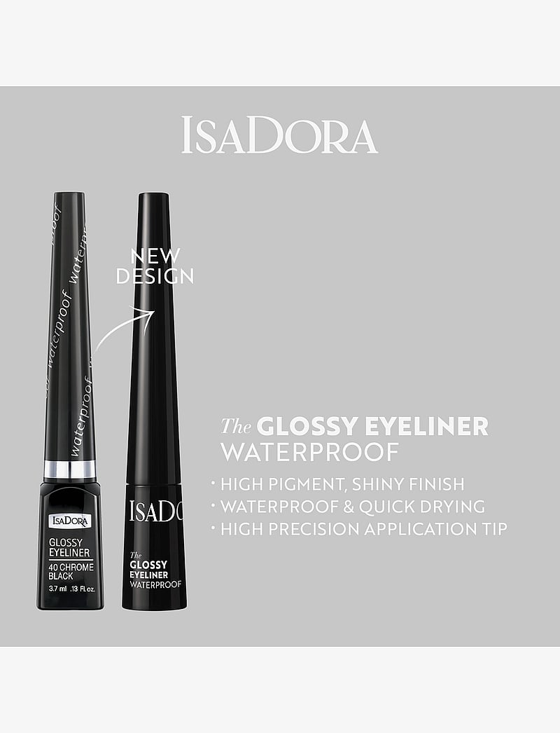 IsaDora - Glossy Eyeliner 40 Chrome Black 2,5 ML - makeup - chrome black - 4