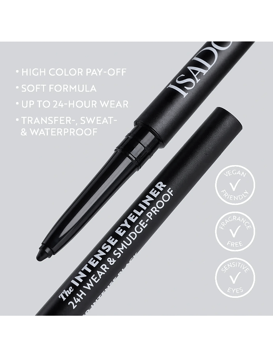 IsaDora - The Intense Eyeliner 24H Wear & Smudgeproof 61 Black Brown - makeup - black brown - 4