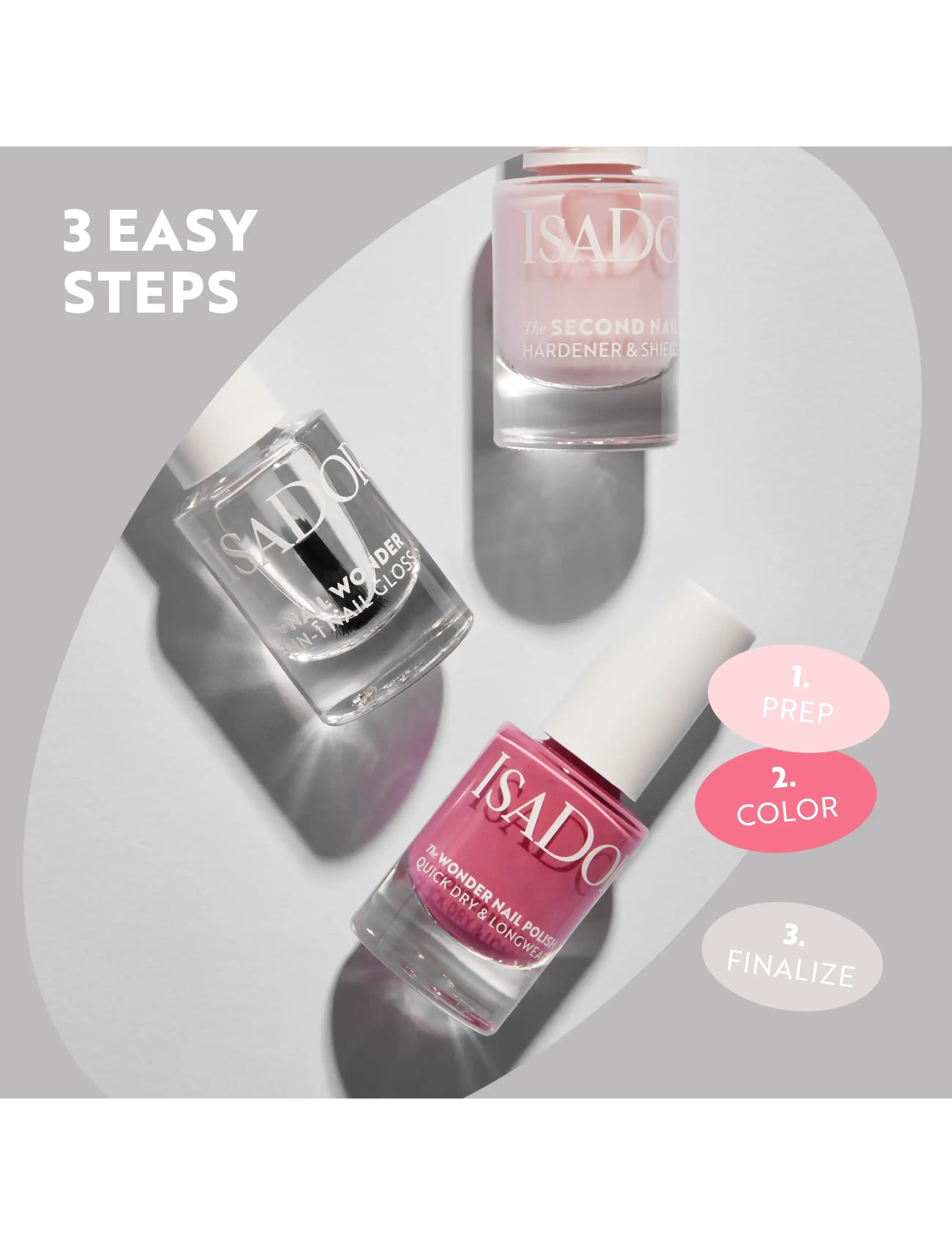 IsaDora - The Nail Wonder 3 in 1 Nail Polish 01 Clear 3in1 - makeup - clear 3-in-1 - 2