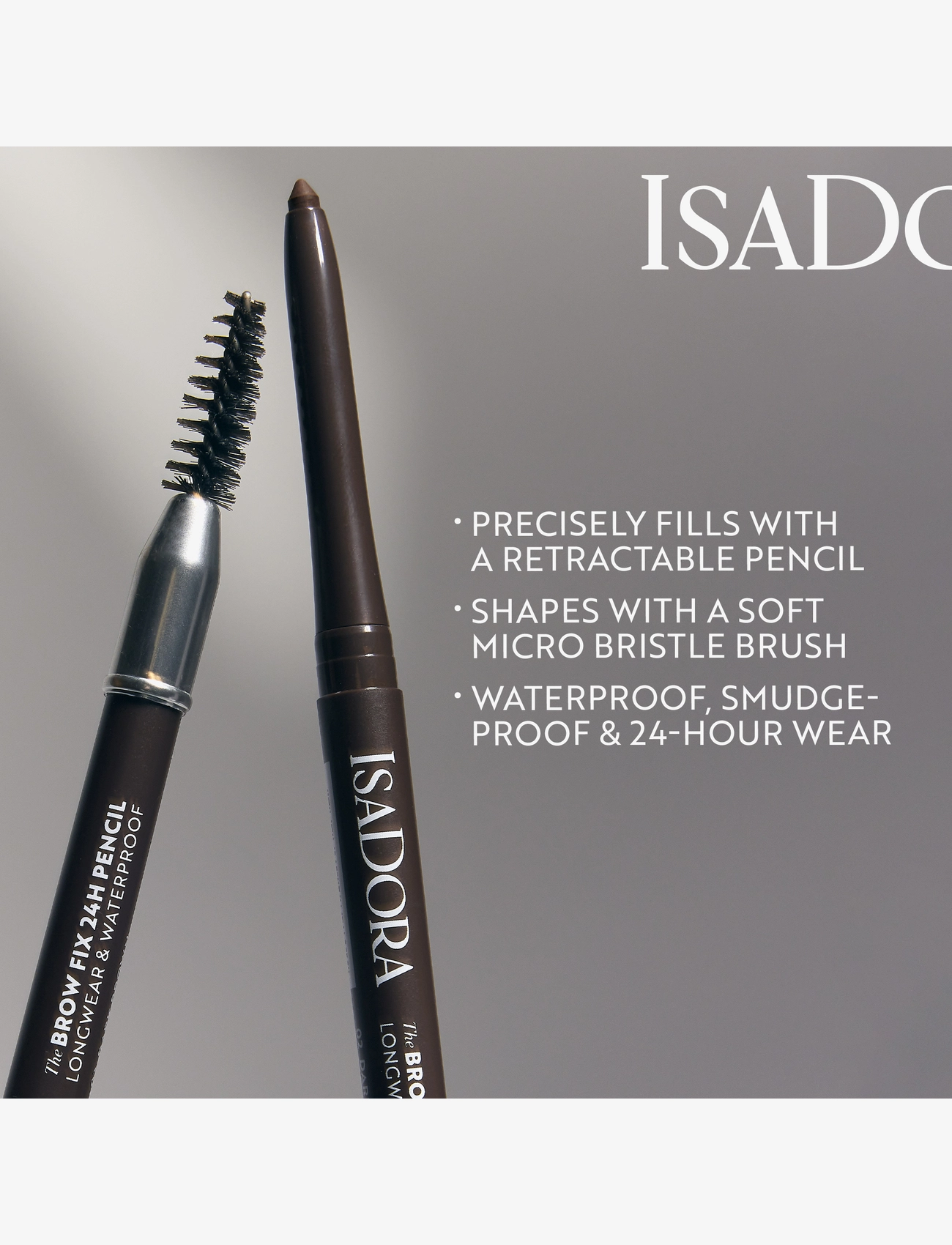 IsaDora - The Brow Fix 24h Pencil Longwear & Waterproof 02 Dark Brown - silmad ja kulmud - dark brown - 4