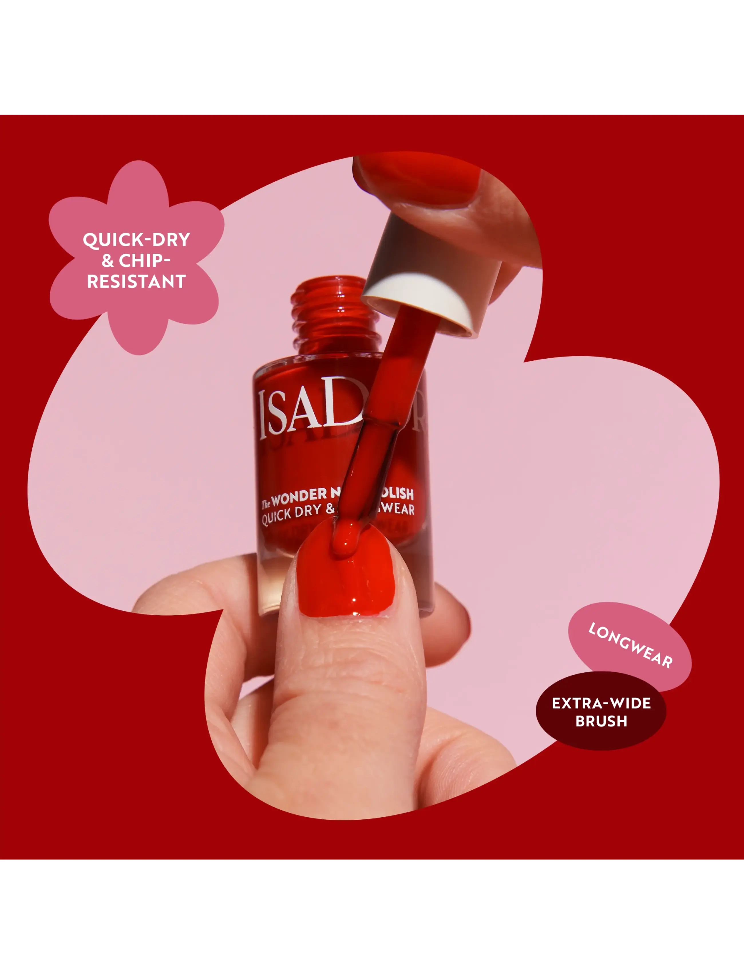 IsaDora - The Wonder Nail Polish Quick dry & Longwear 164 Crimson Red - makeup - crimson red - 3
