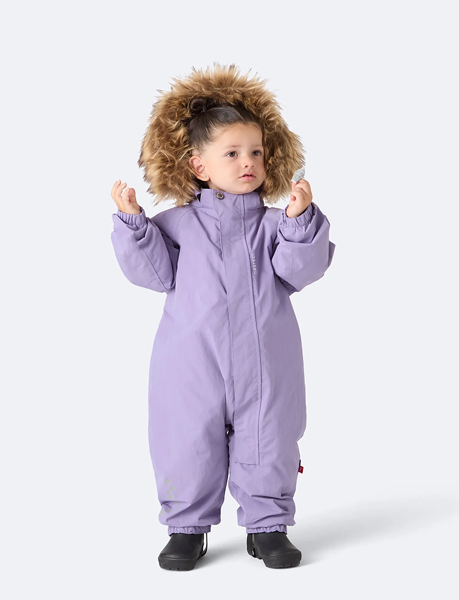 ISBJÖRN of Sweden Snowflake Snowsuit Toddler, Kinder, Kleinkind Schneeanzug Mit Fellkapuze, Lila, Gr.74 CL