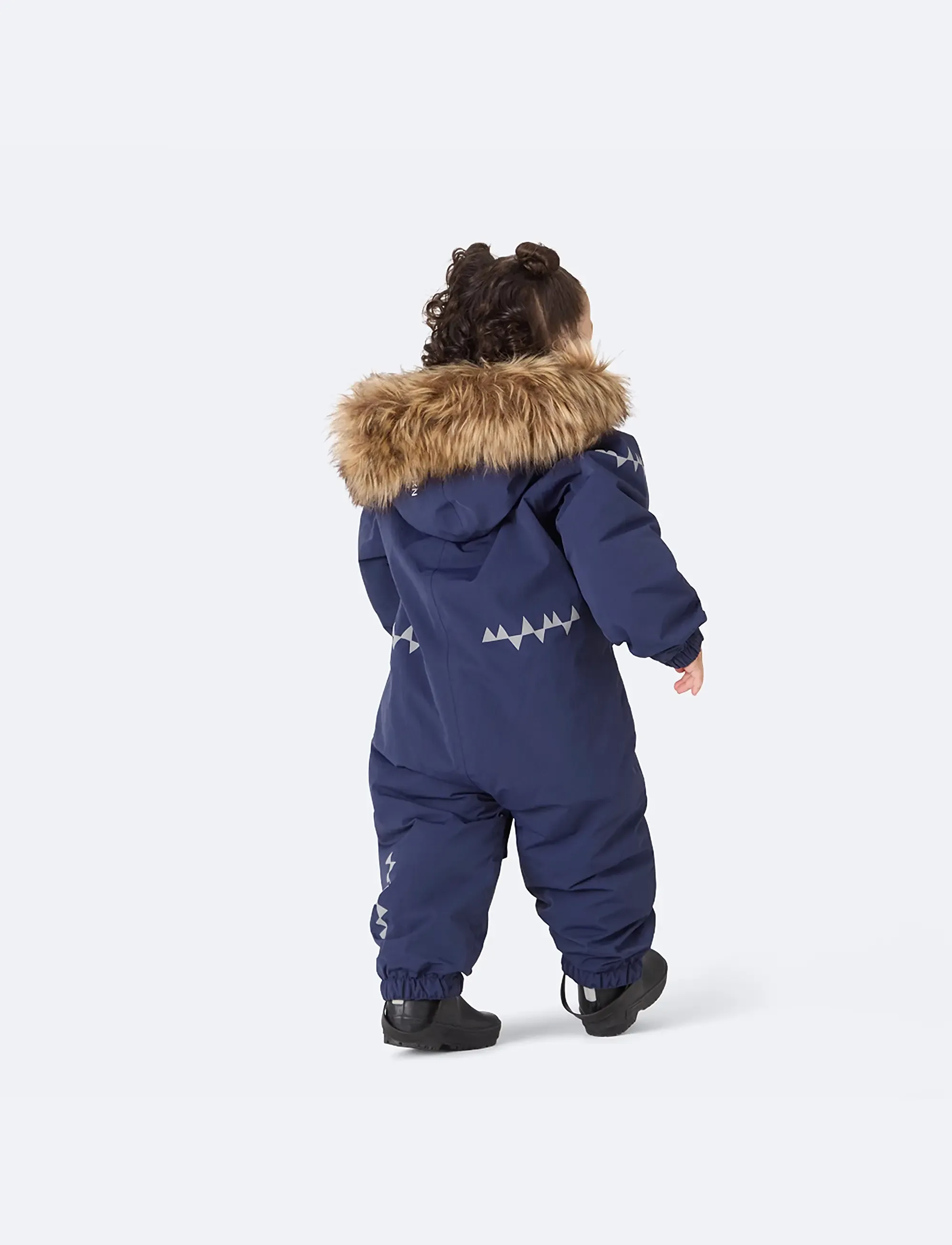 ISBJÖRN of Sweden Snowflake Snowsuit Toddler, Kinder, Kleinkind Schneeanzug Mit Fellkapuze, Marineblau, Gr.74 CL