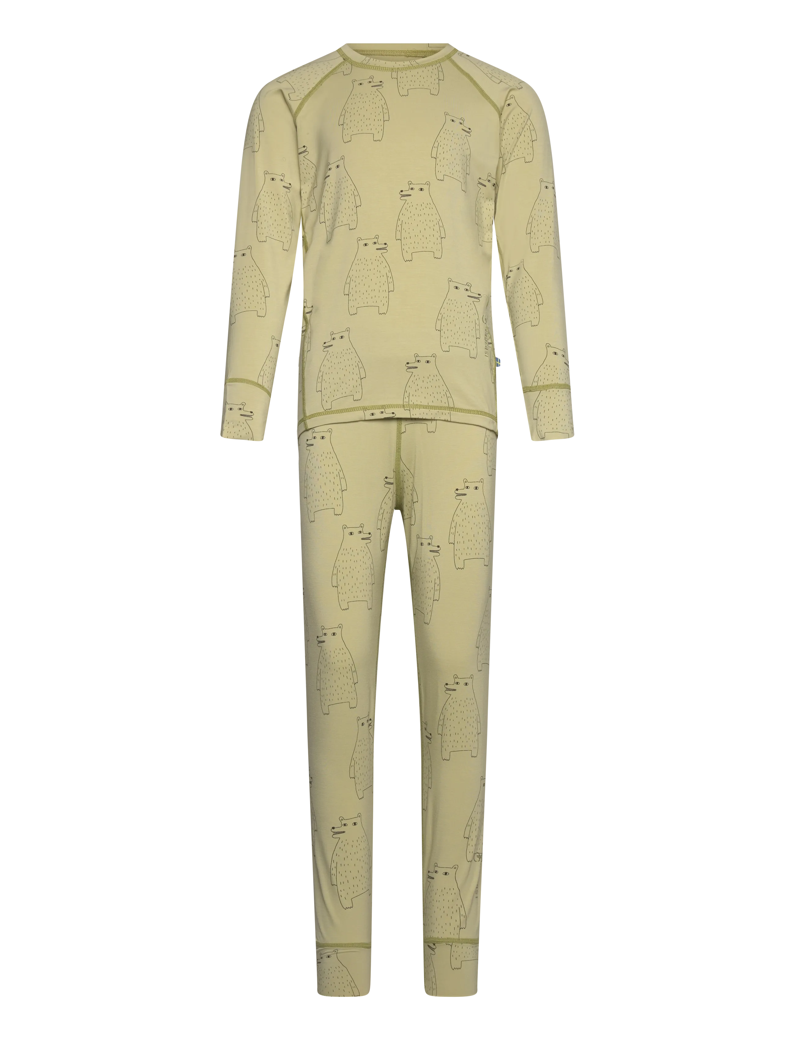 ISBJÖRN of Sweden Polarbear Set Baselayer Kids, 122-128, Sets, Grün - Sets With Long-sleeved T-shirt, Kinder