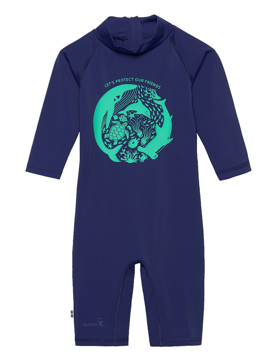 ISBJÖRN of Sweden - DOLPHINE Sun Jumpsuit Bubblegum 74/80 - navy - 0