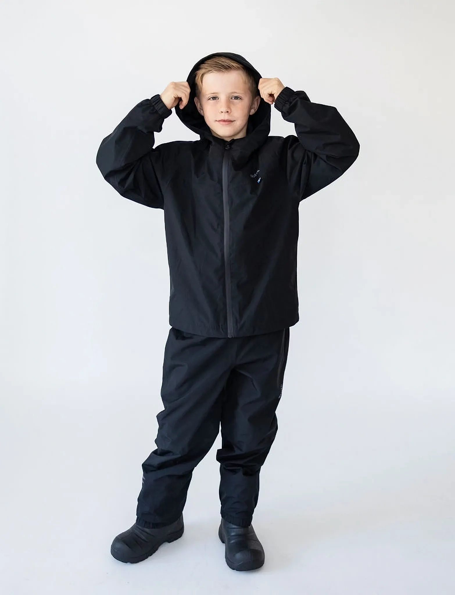 ISBJÖRN of Sweden Drizzle Rain Set, Kinder, Regenjacke, Schwarz, Gr.164 CL
