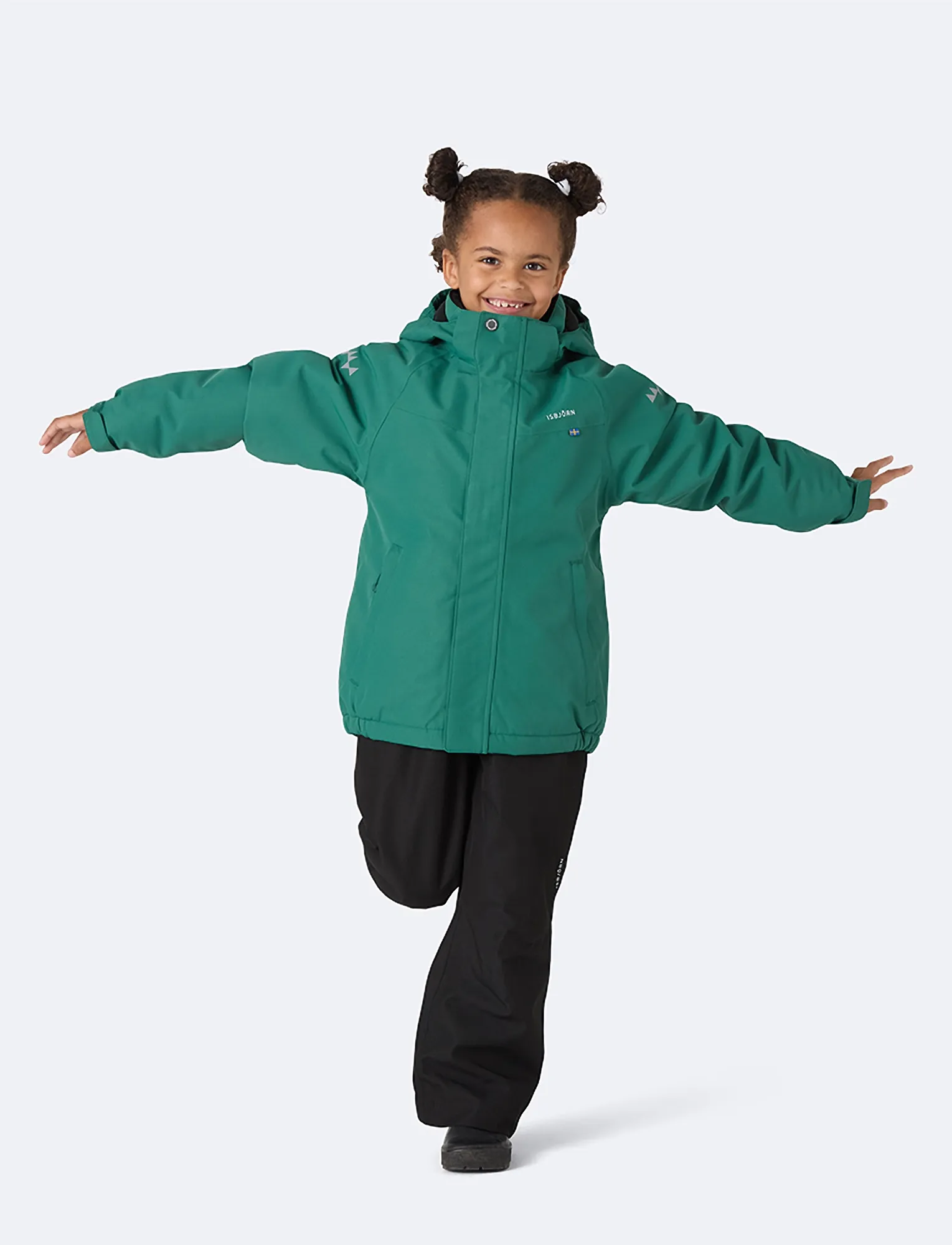 ISBJÖRN of Sweden Snowman Padded Set, 104 CL, Green, Sneskibeklædning > Sneskibukser, Børn