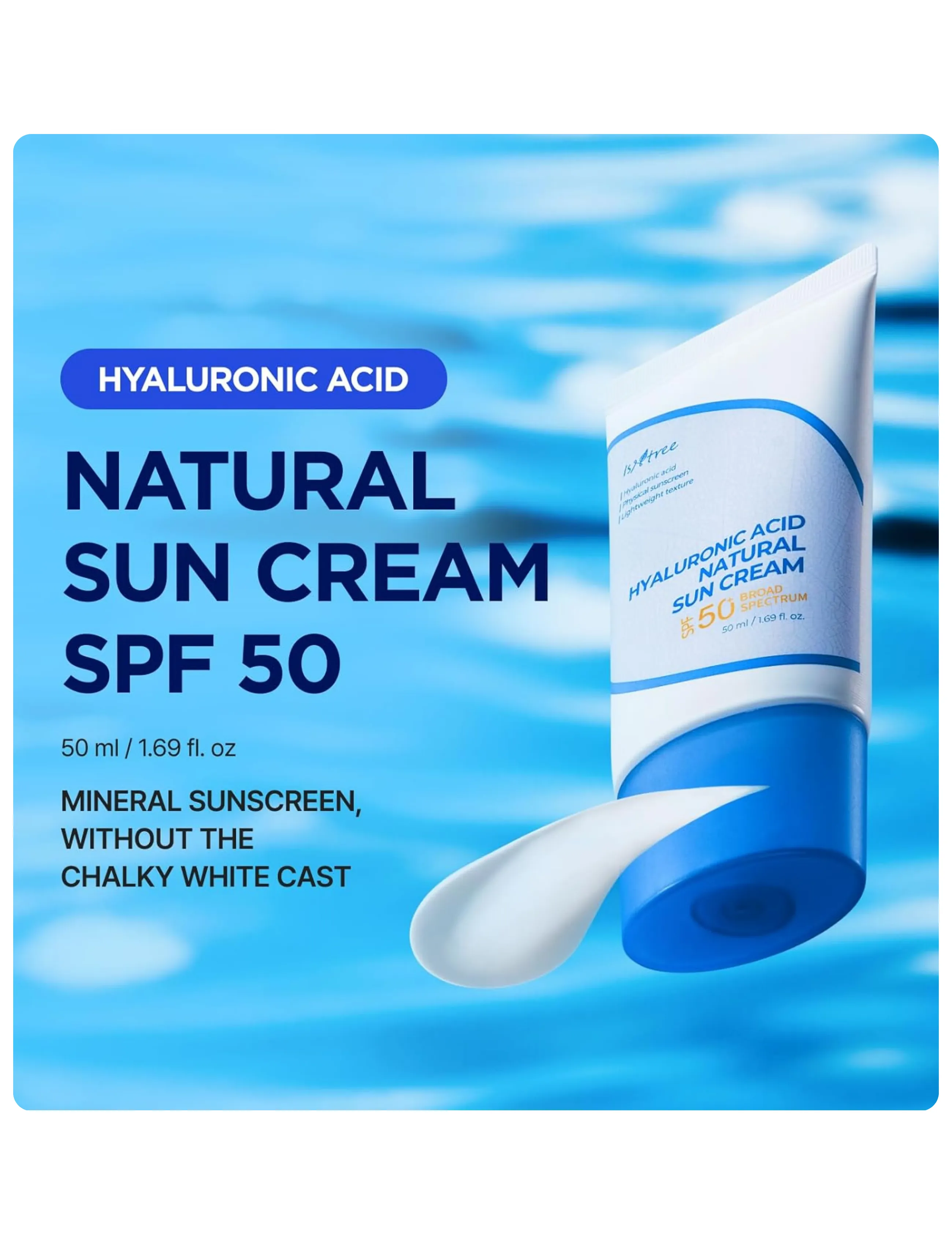 Isntree Hyaluronic Acid Natural Sun Cream SPF 50+ PA++++ - Hudpleje - CLEAR / undefined