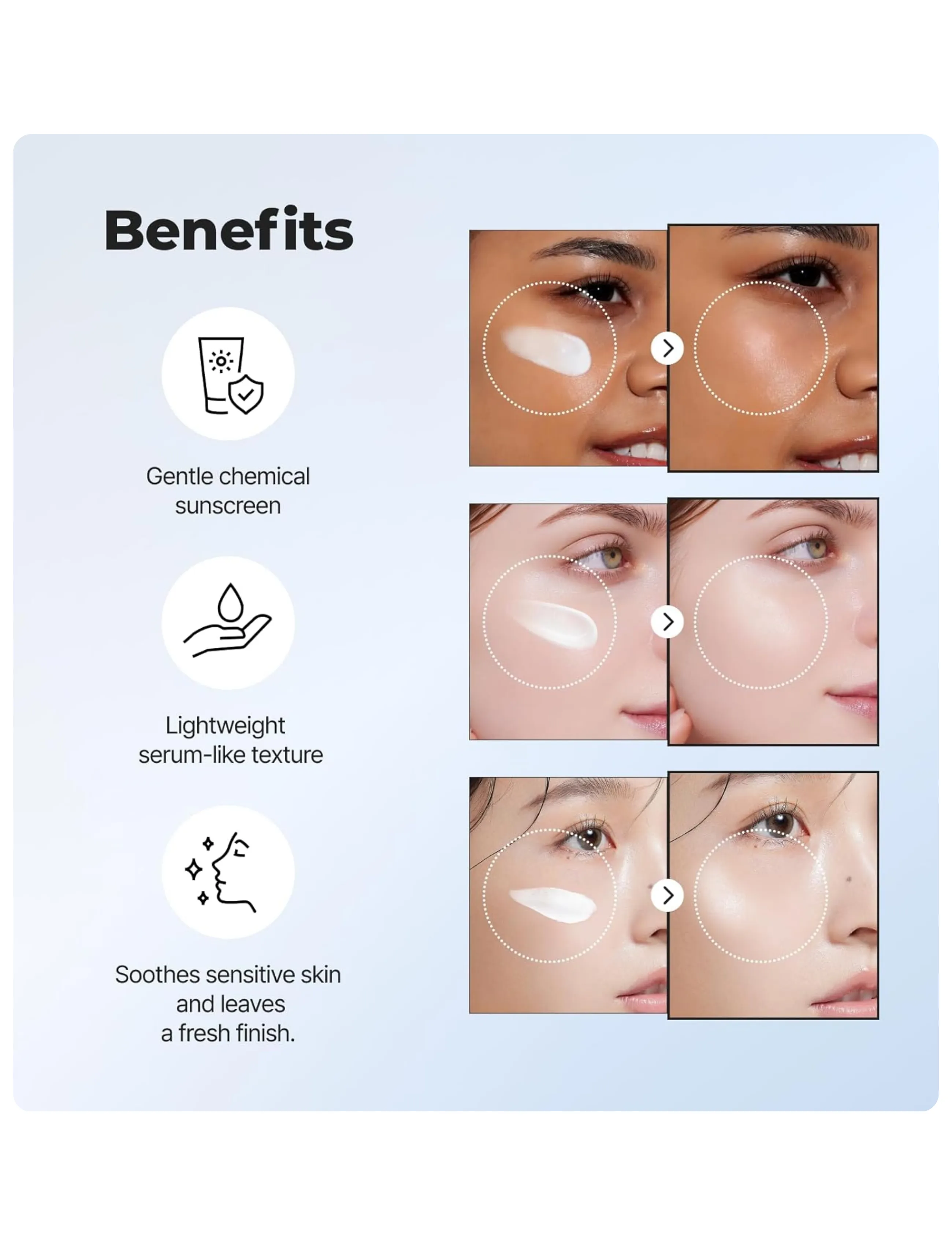Isntree - Hyaluronic Acid Fresh Sun Serum SPF 50+ PA++++ - til ansigtet - clear - 3