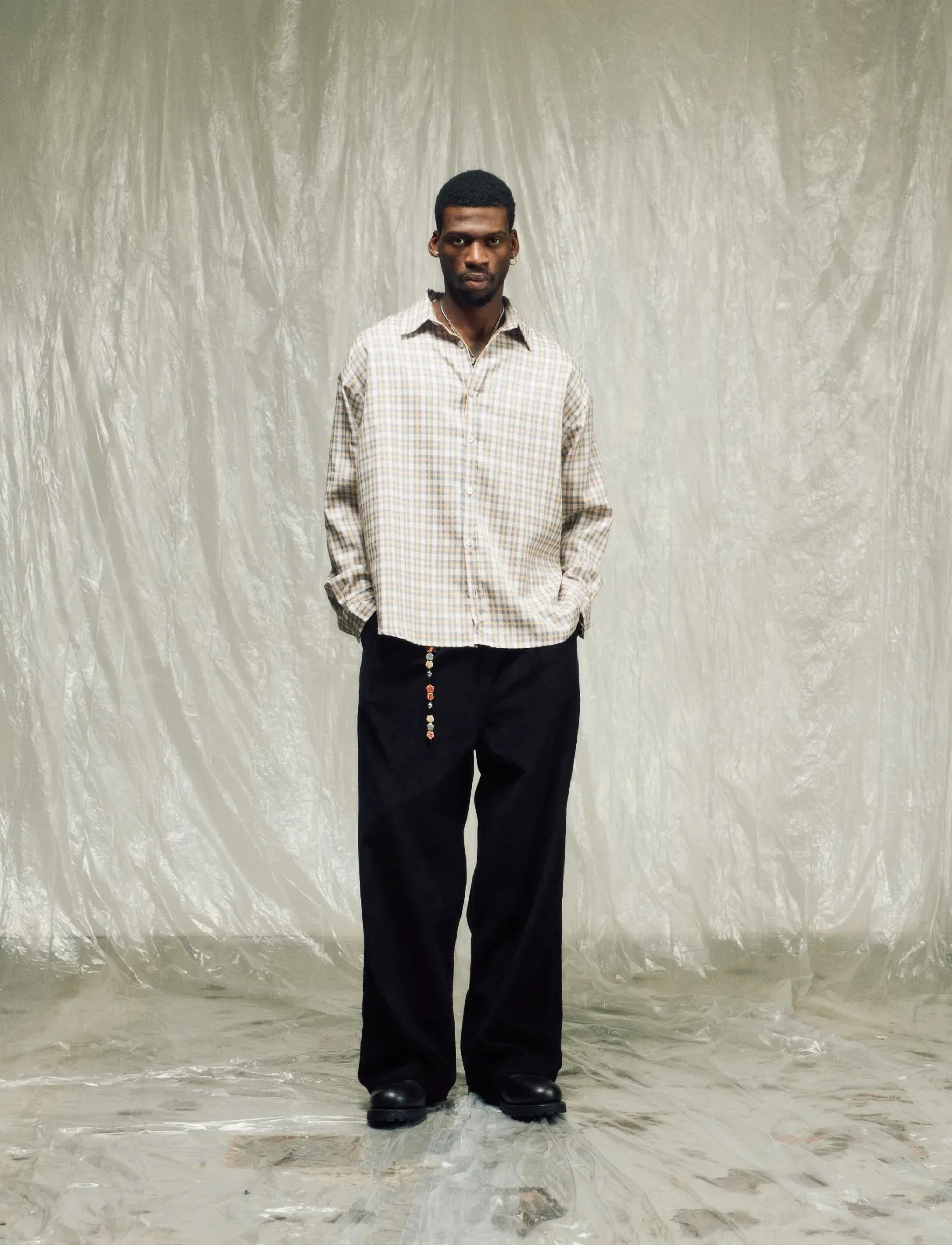 Isnurh Basement relax Shirt Green Check - Winter deals - YELLOW / beige