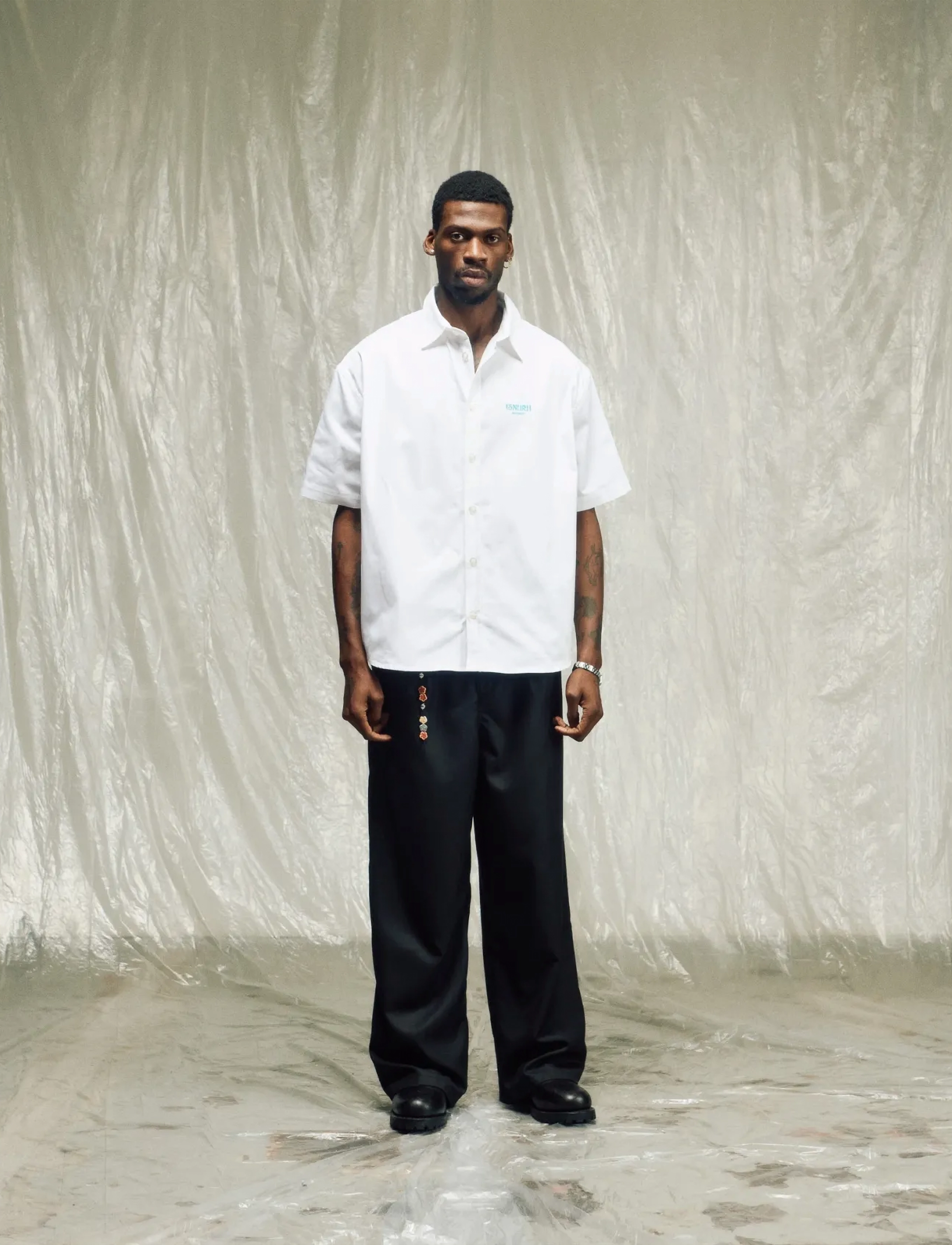 Isnurh Basement Relax Short Sleeve Shirt, L, Shirts, Weiß - Short-sleeved Männerswear
