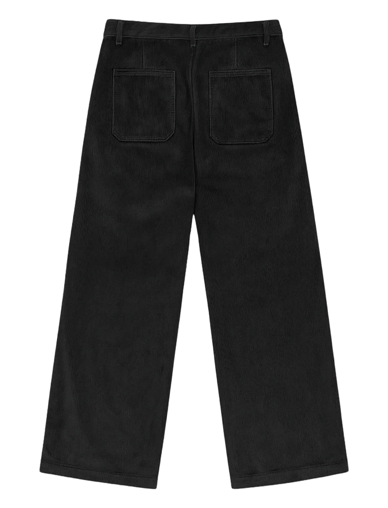 Isnurh - Isnurh Basement Wide Corduroy Pants - loose jeans - black - 2