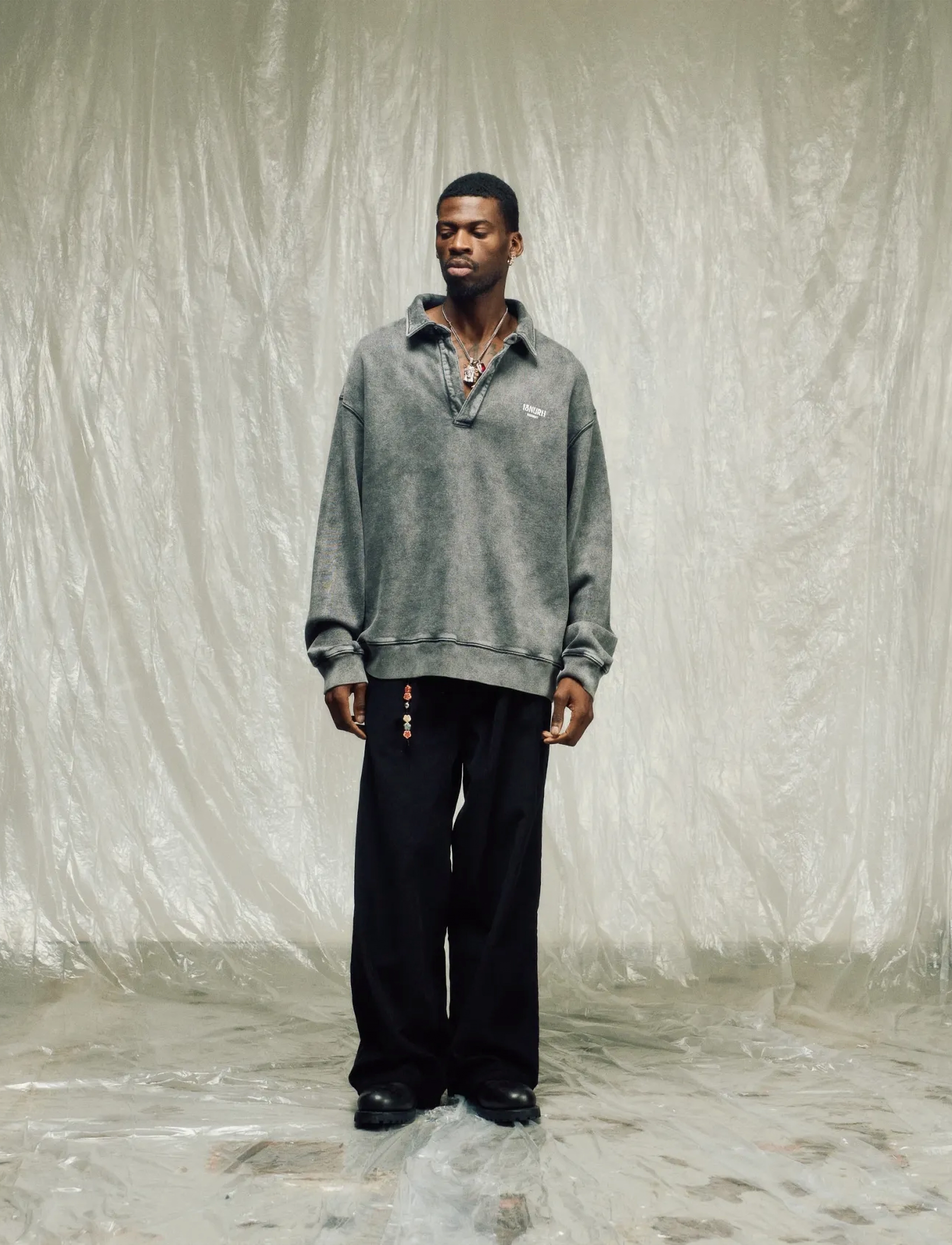 Isnurh Isnurh Basement Relax Polo - Sweatshirts - GREY / grey