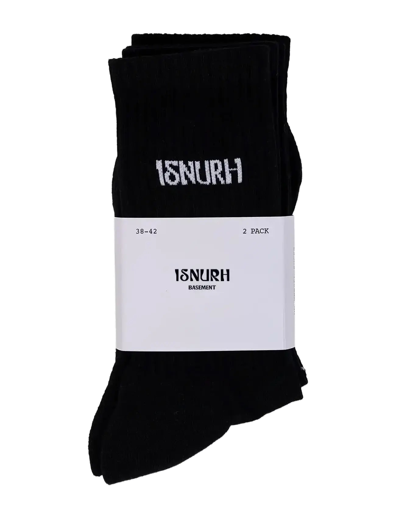 Isnurh Basement Socks 2pack - BLACK