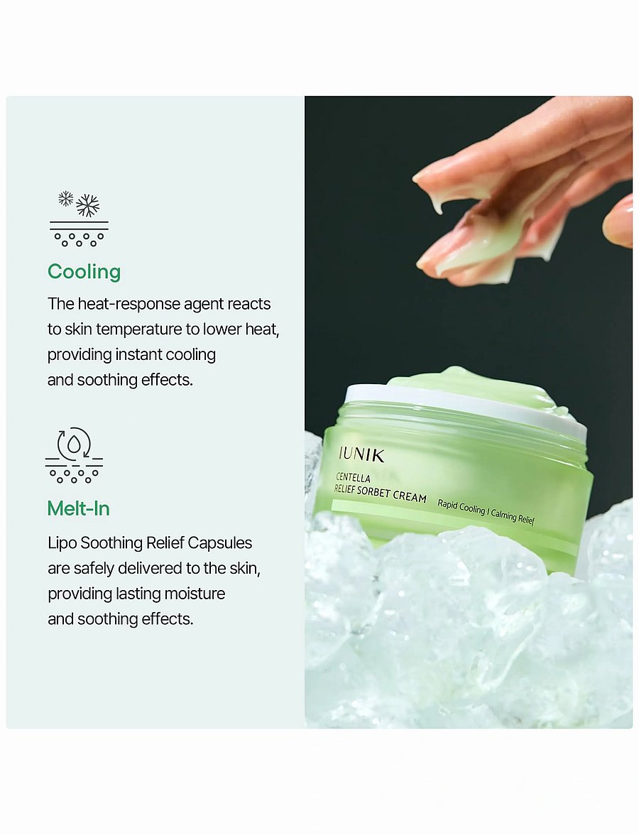 Iunik - Centella Relief Sorbet Cream - dagkräm - clear - 2