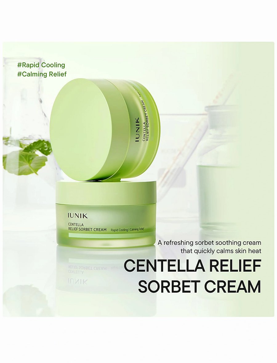 Iunik - Centella Relief Sorbet Cream - dagkräm - clear - 3