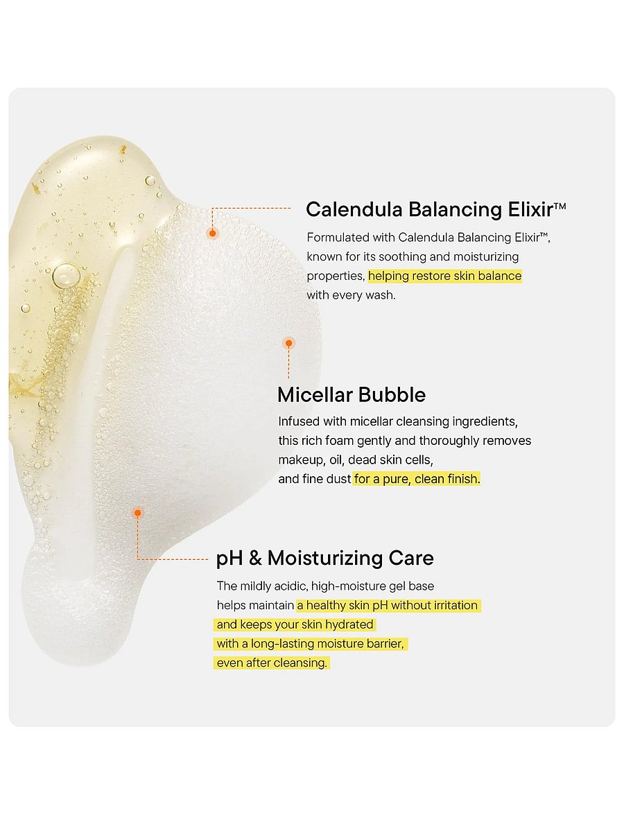 Iunik - Calendula Balancing Foam Gel Cleanser - foaming cleanser - clear - 2