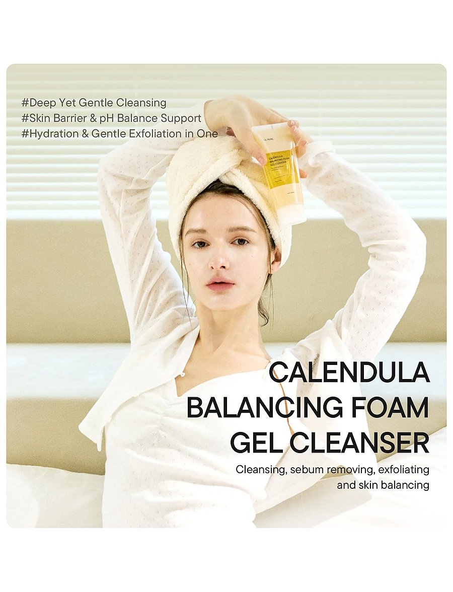 Iunik - Calendula Balancing Foam Gel Cleanser - foaming cleanser - clear - 4