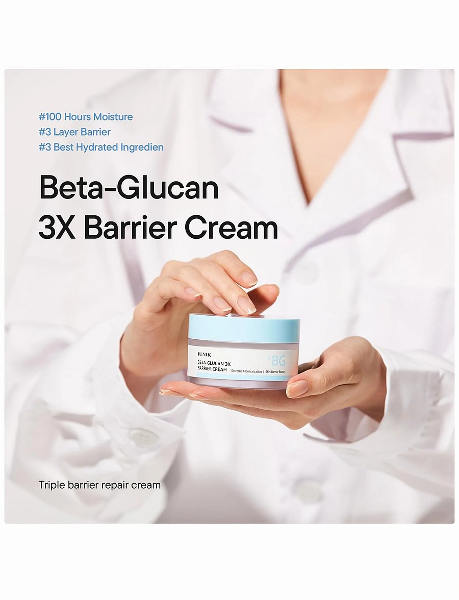 Iunik - Beta Glucan 3X Barrier Cream - dagkräm - clear - 3