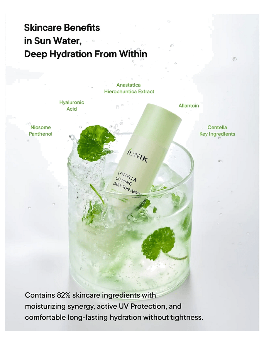 Iunik - Centella Calming Daily Sun Water SPF 50+ - til ansigtet - clear - 4