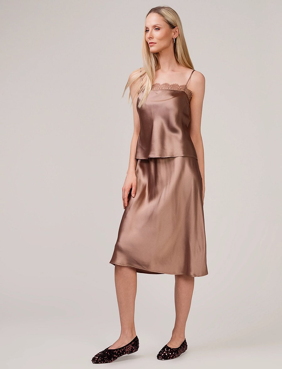 Ivo Nikkolo - Acetate-Blend Skirt, SIMPLITA - light nutria - 3
