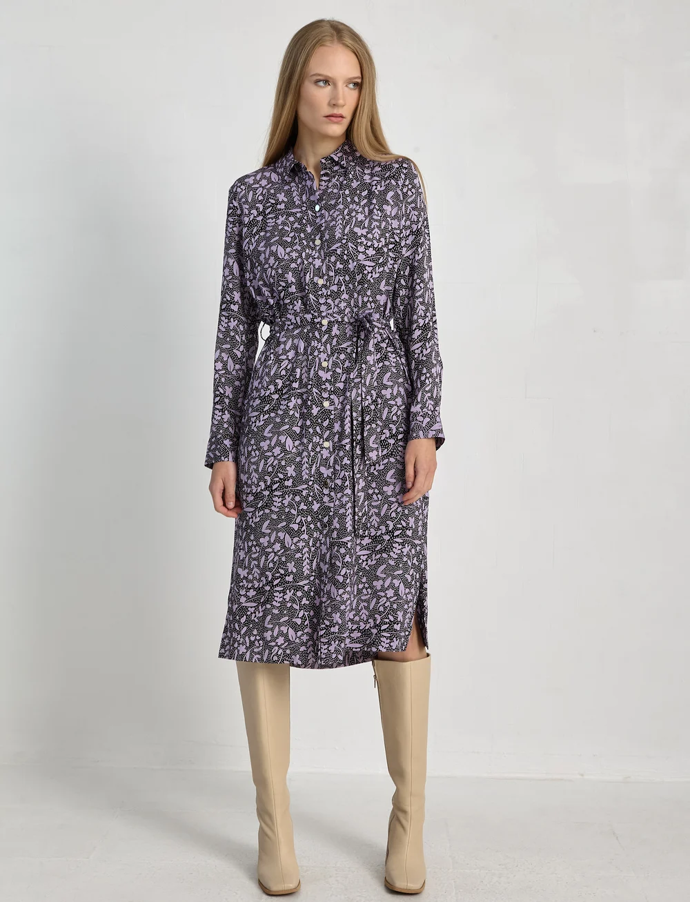 Ivo Nikkolo - Viscose Dress, DHALIA 2 - midi kjoler - violet - 0