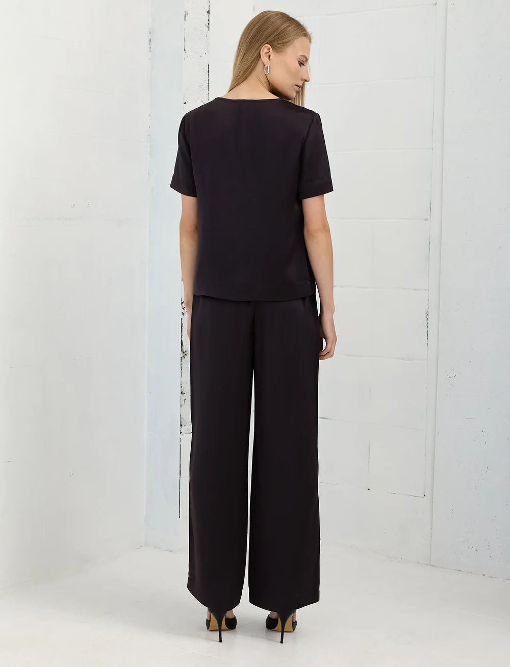 Ivo Nikkolo - Wide Leg Trousers, TESLITA 2 - laia säärega püksid - dark brown - 3
