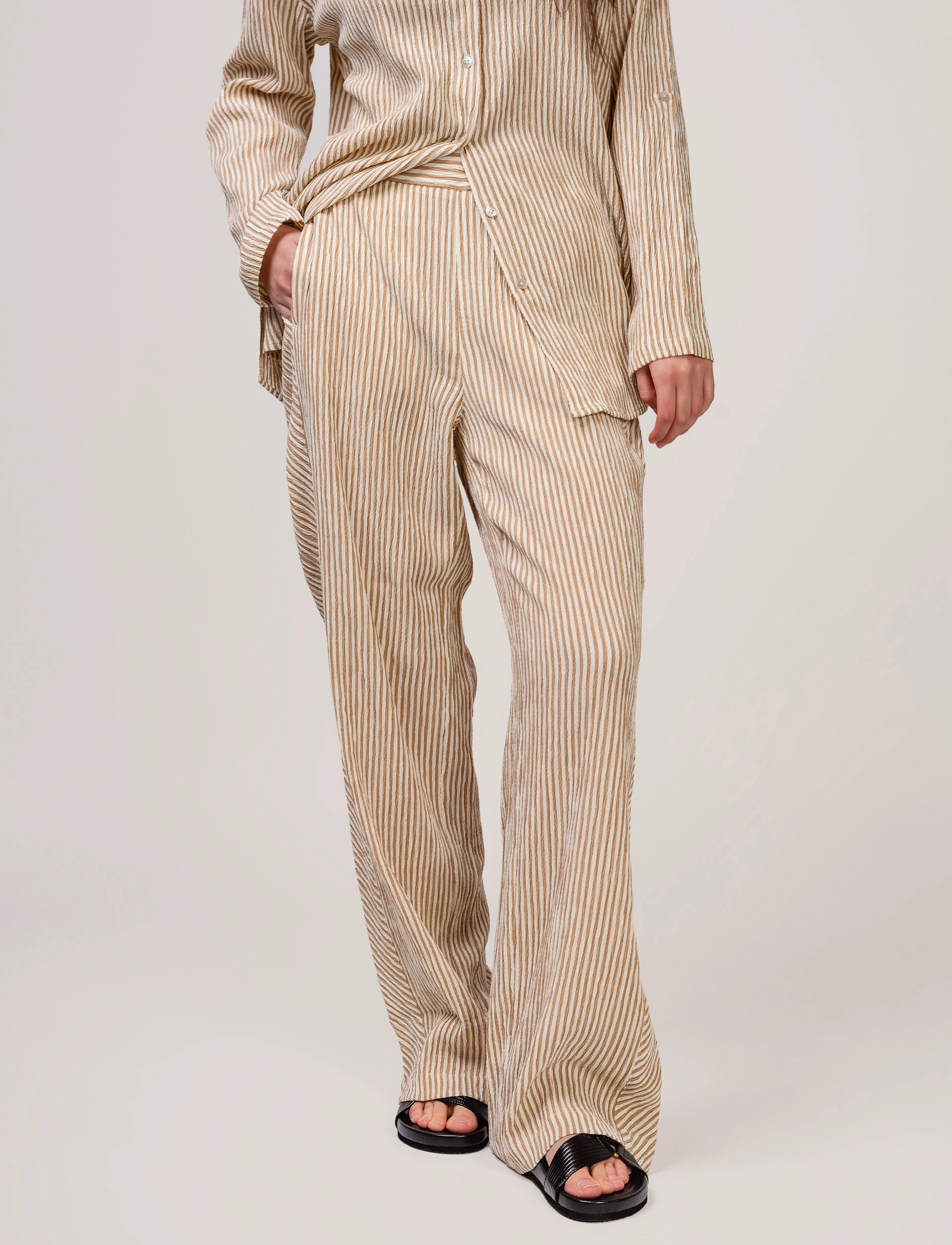 Ivo Nikkolo Woven Trousers, Tirge, S, Beige, Bukser > Lige Ben, Dame
