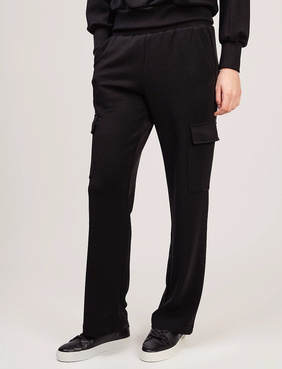 Ivo Nikkolo - Jersey Trousers, TEWY - cargobyxor - black - 0