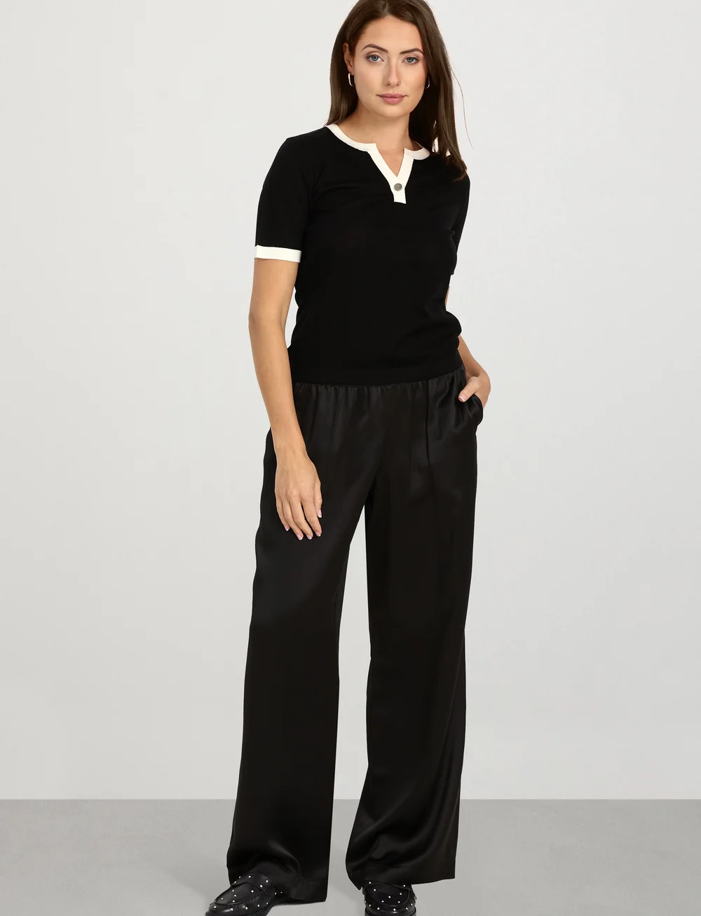 Ivo Nikkolo - Wide Leg Trousers, TERENITY - vida byxor - black - 0
