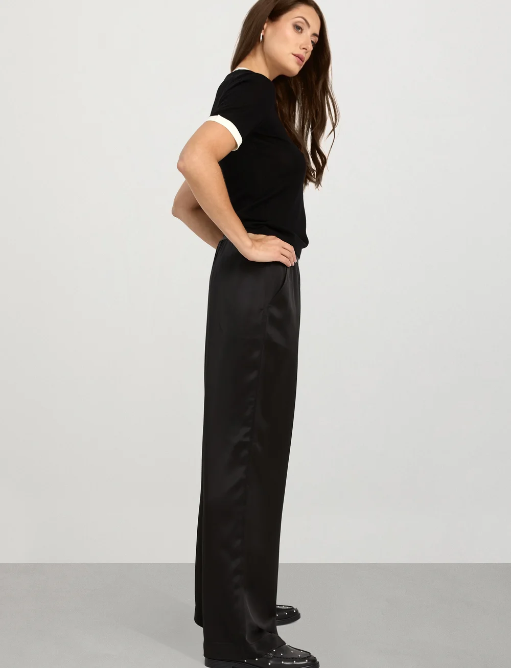 Ivo Nikkolo - Wide Leg Trousers, TERENITY - vida byxor - black - 4