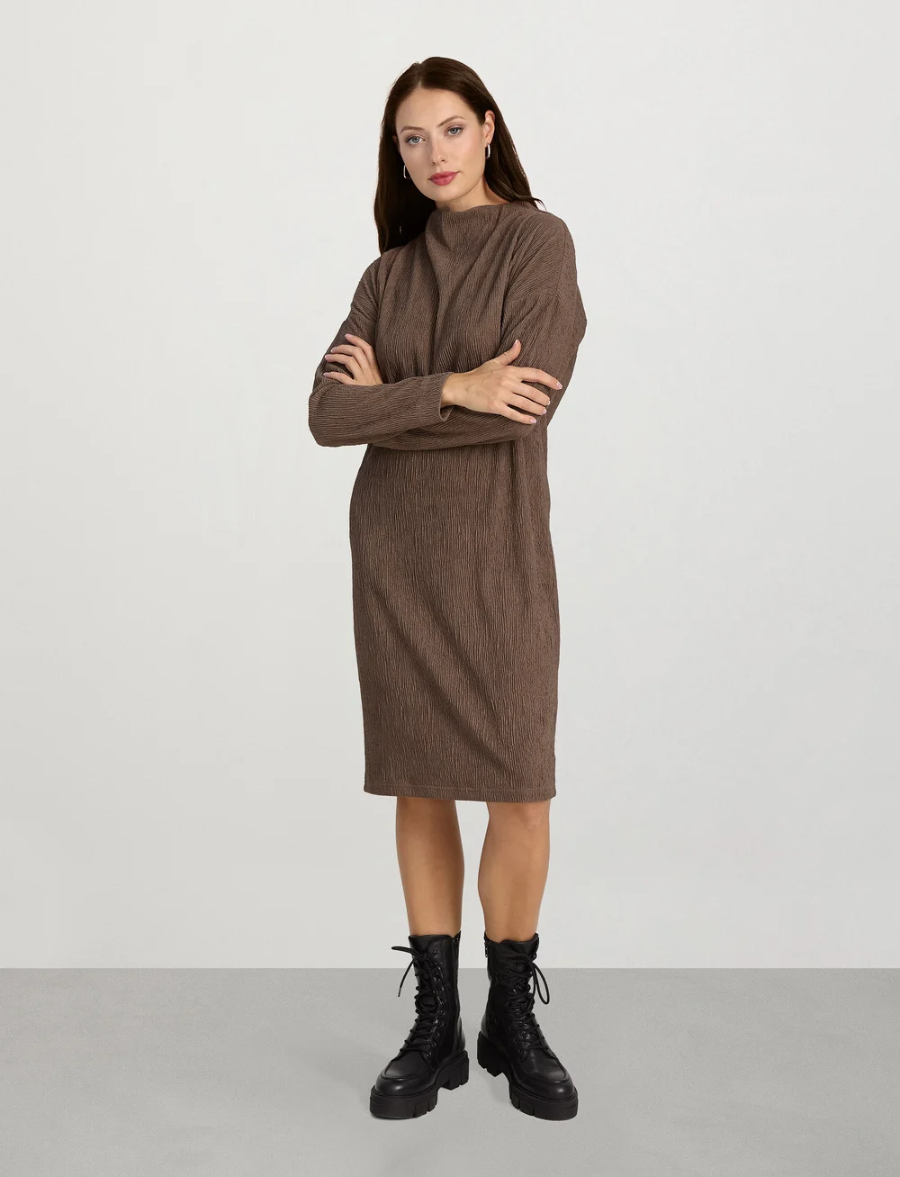 Ivo Nikkolo - Long Sleeve Dress, DORIGA - strikkjoler - brown - 0