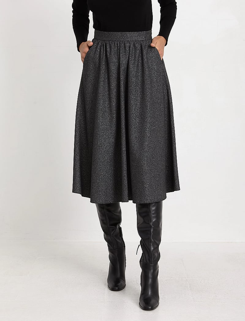 Ivo Nikkolo - Viscose-Blend Skirt, SAHAR - midiseelikud - black - 4