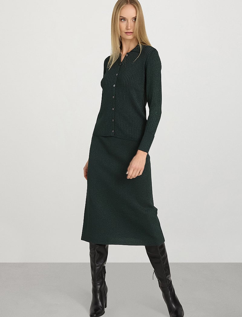 Ivo Nikkolo - Knitted Midi Skirt, SEDRICK - kootud seelikud - dark green - 0