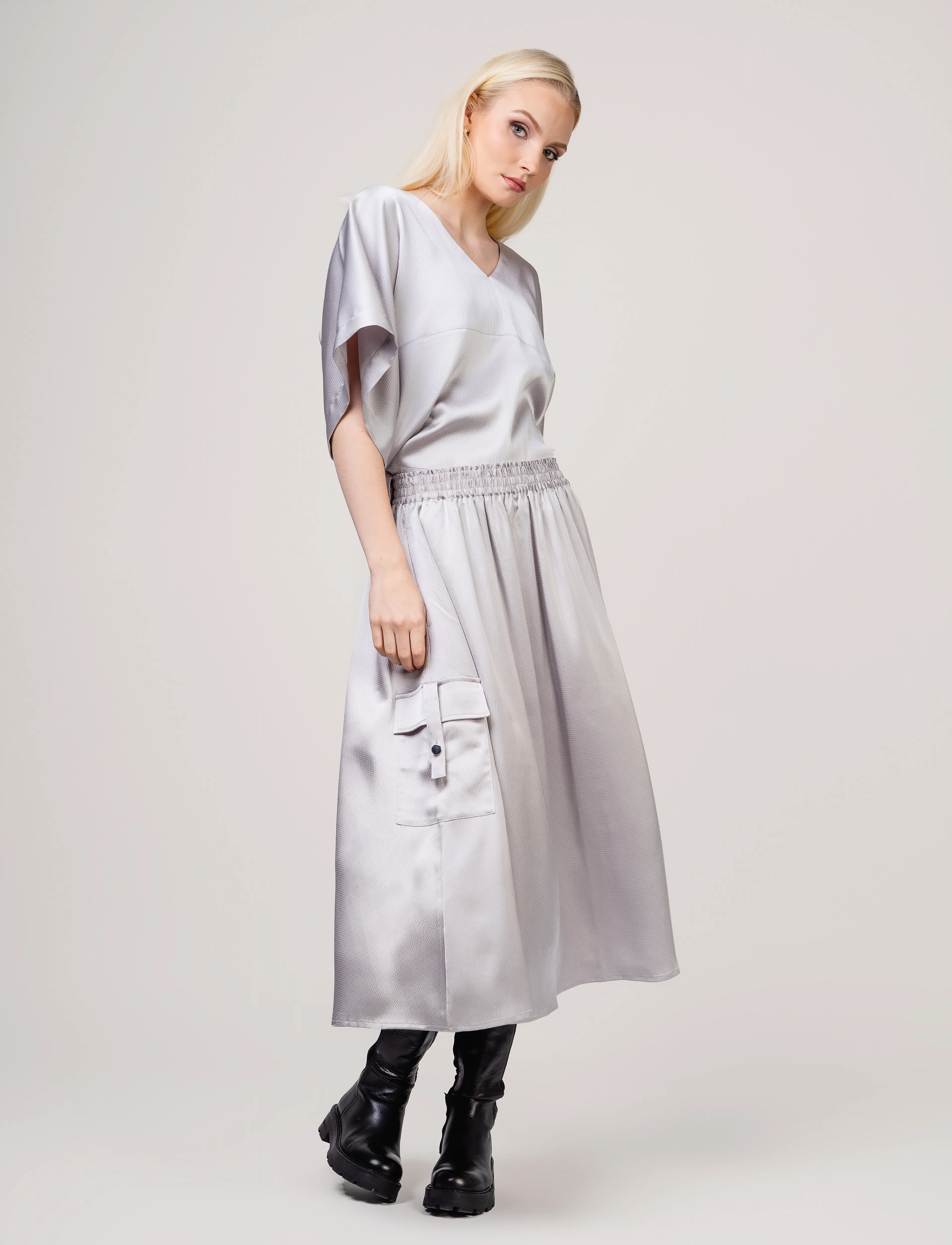 Ivo Nikkolo Woven Skirt, SARGO - Röcke - LIGHT GREY / grey